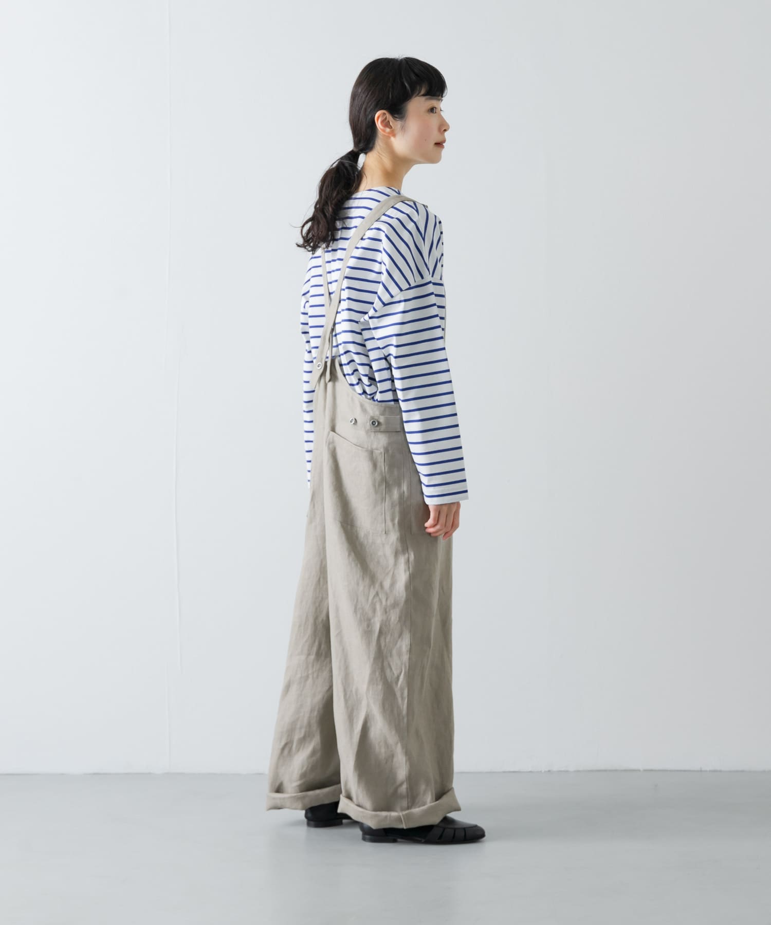 リネンバッククロスサロペット