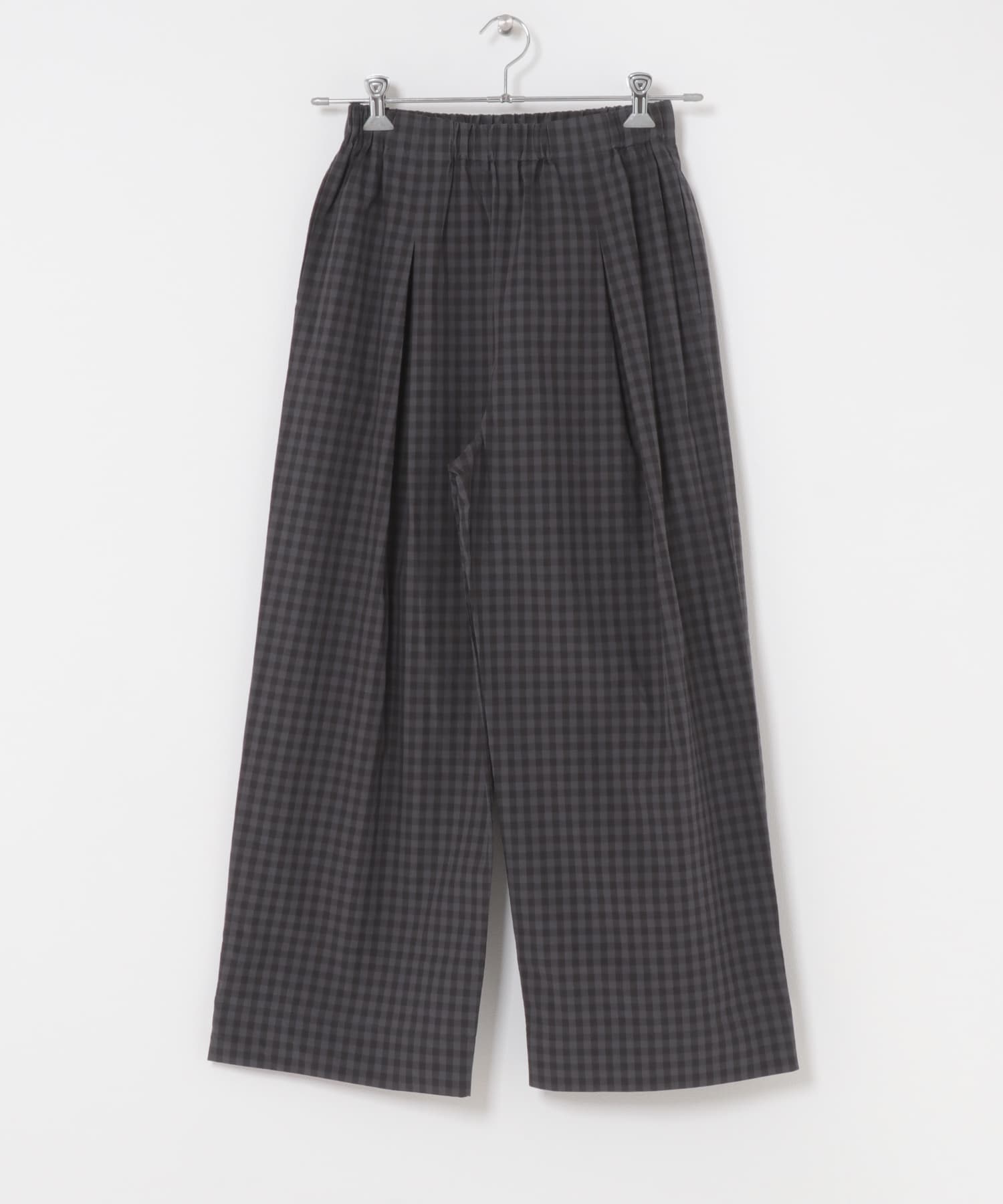 ギンガムタックワイドパンツ CHARCOAL Free