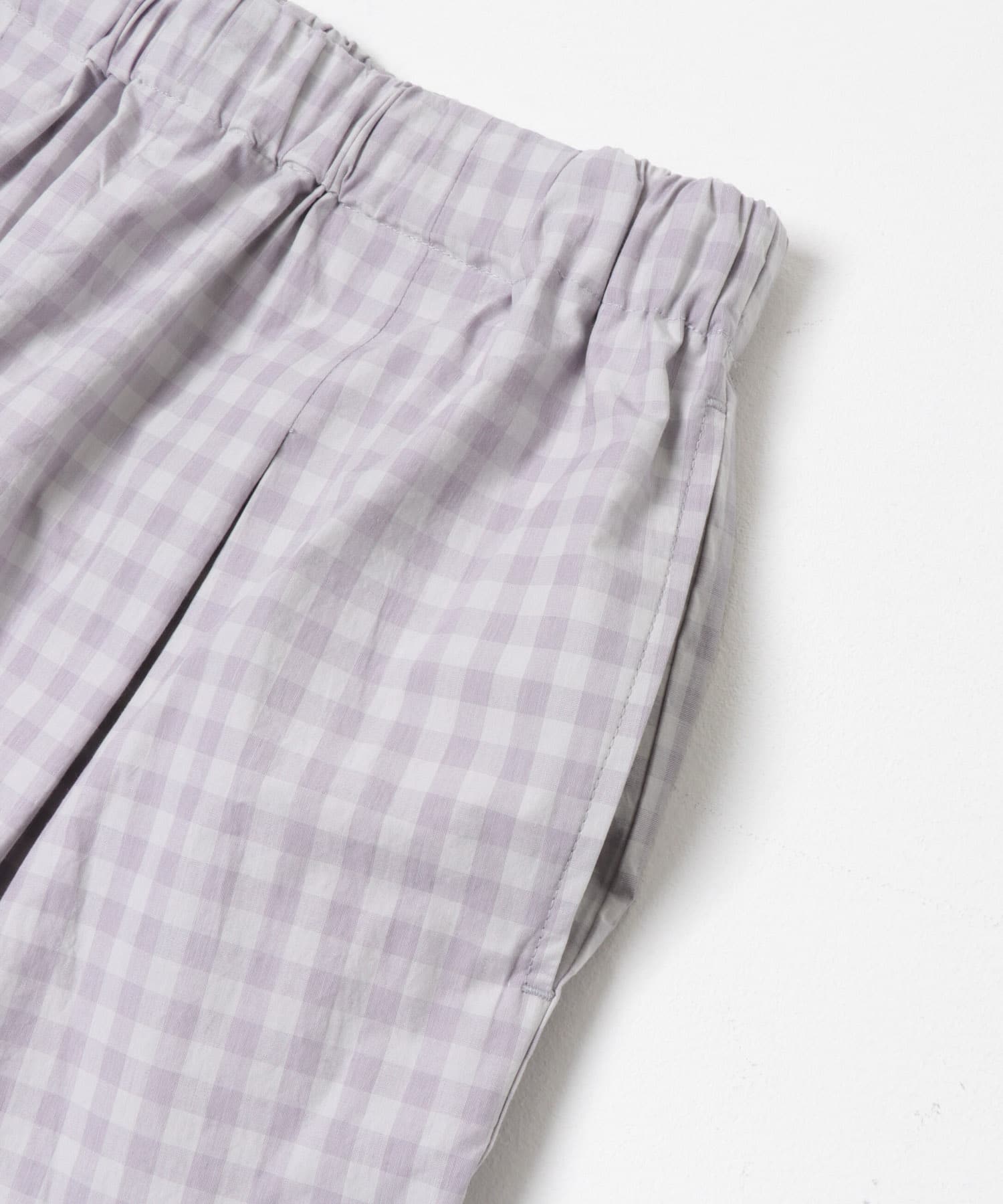 ギンガムタックワイドパンツ GRAY Free