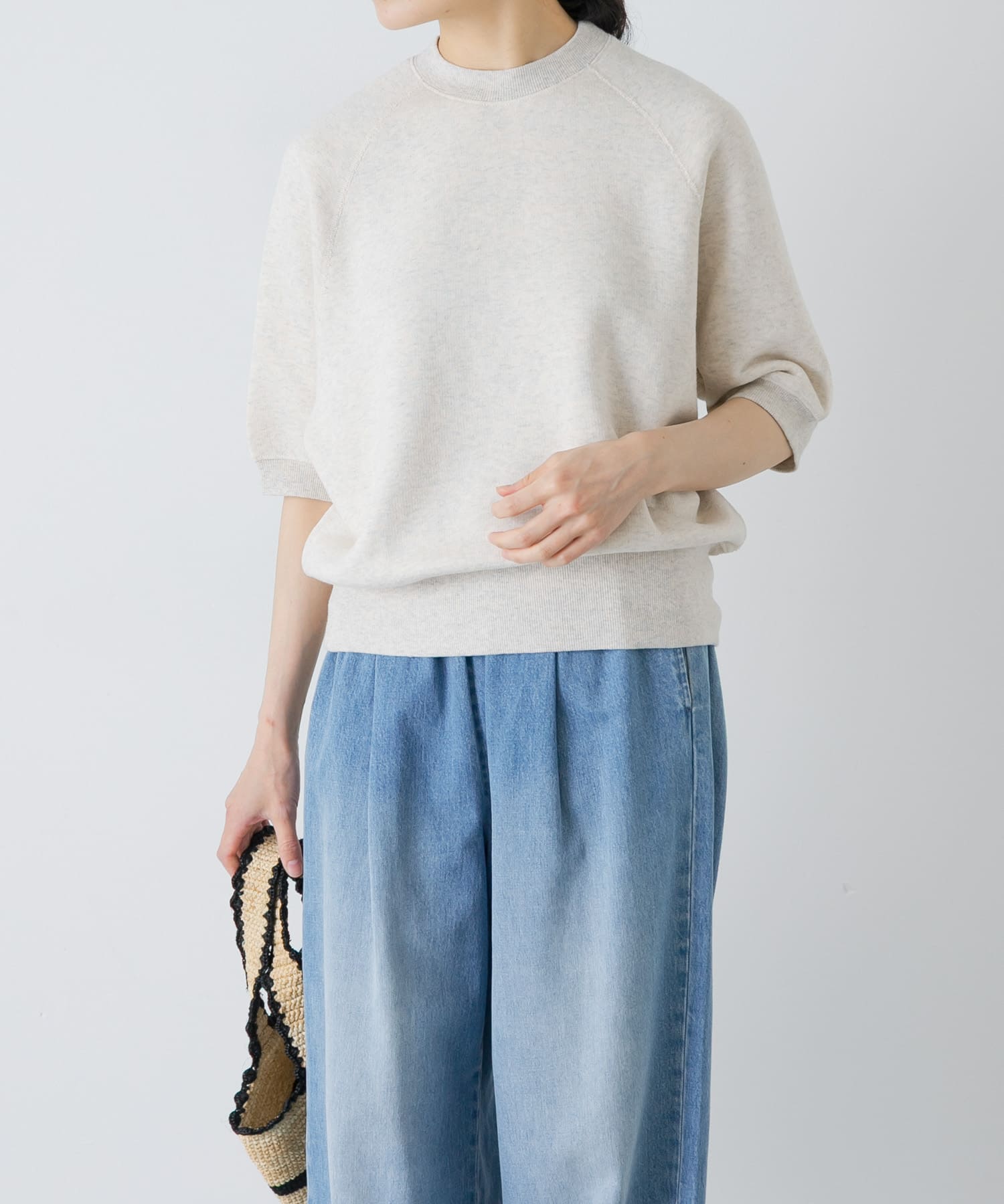 コットンリヨセル半袖スウェット