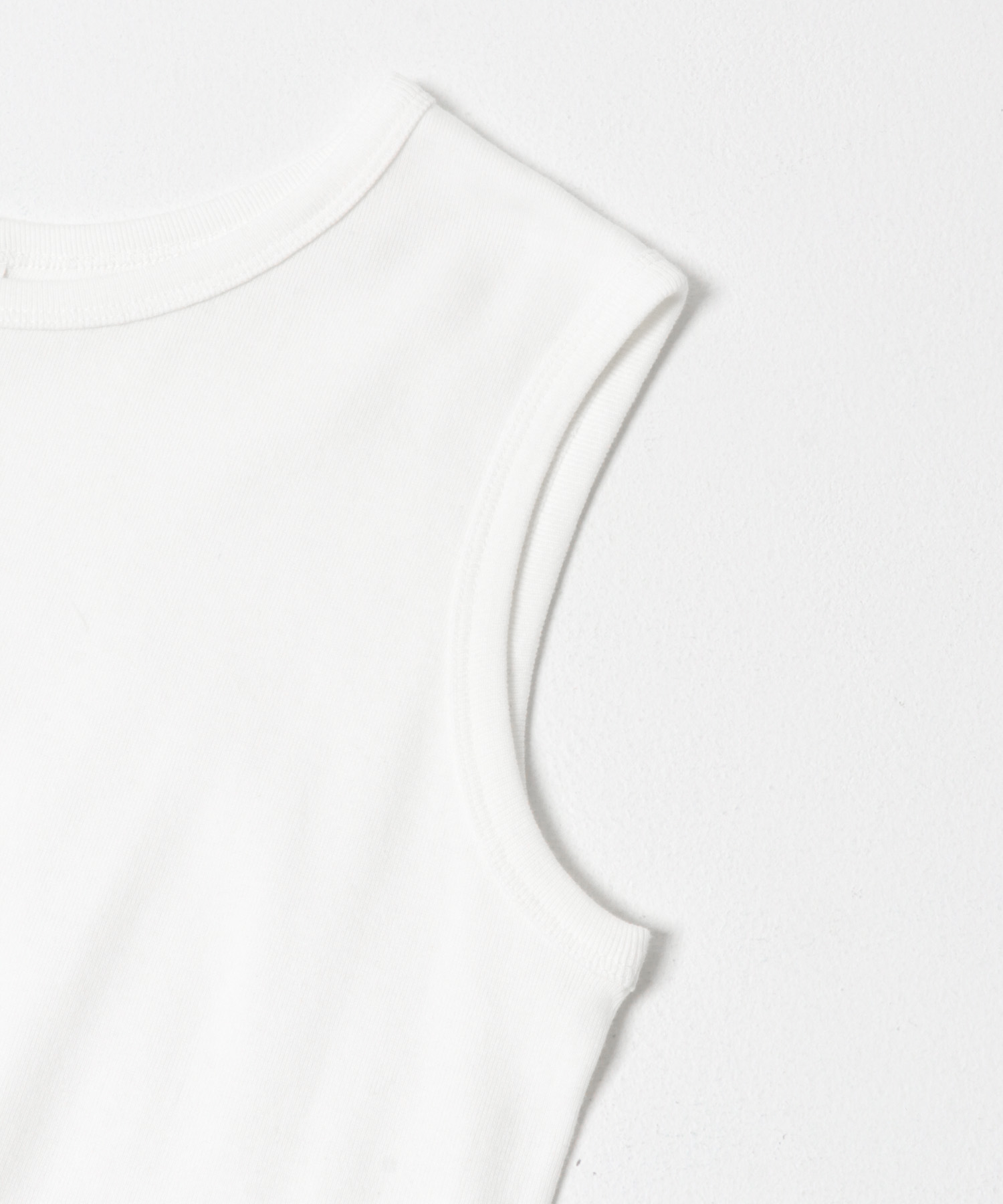 コットン丸胴タンクトップ WHITE Free