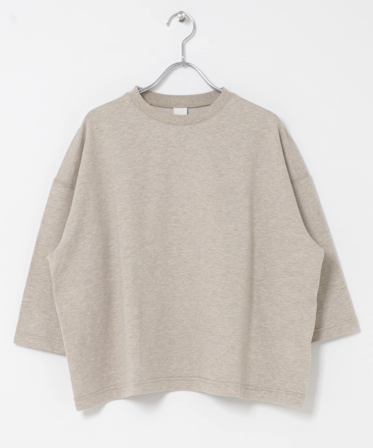 コットンインレー6分袖プルオーバー TOP BEIGE Free