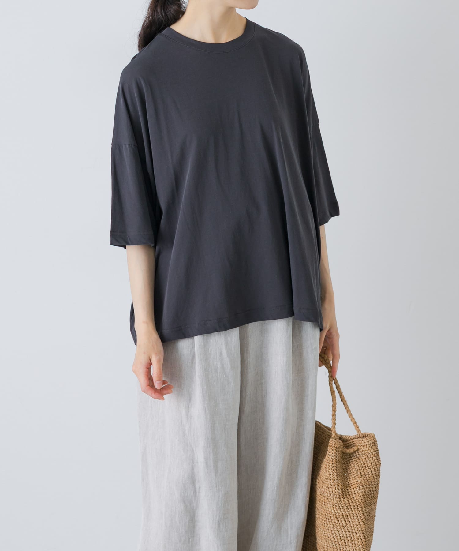 ハイツイストコットン半袖Tシャツ