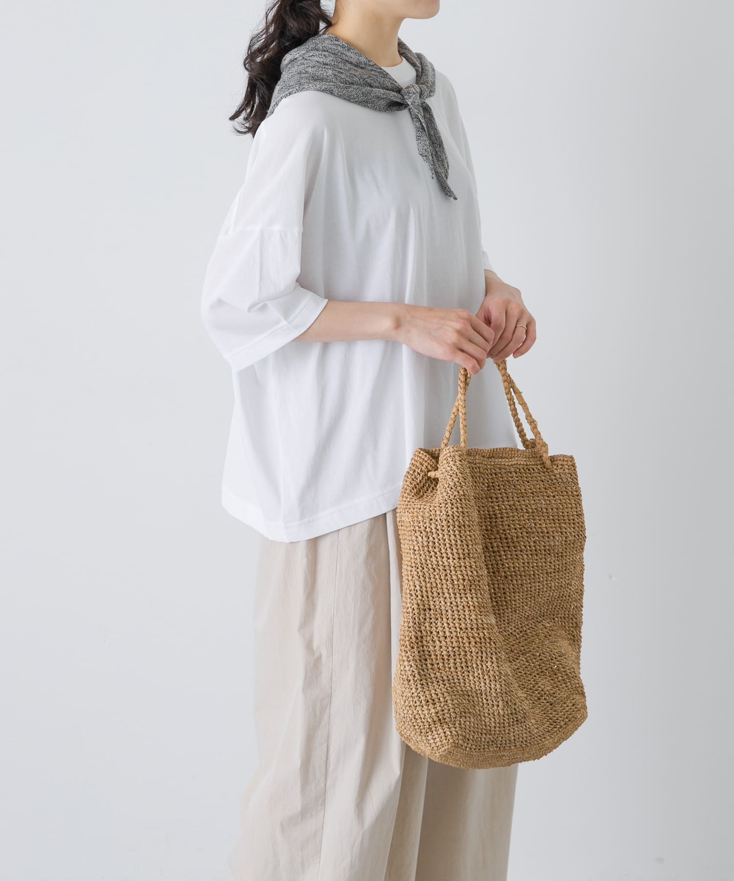 ハイツイストコットン半袖Tシャツ