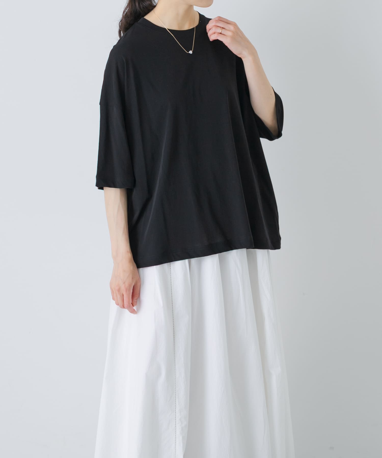 ハイツイストコットン半袖Tシャツ