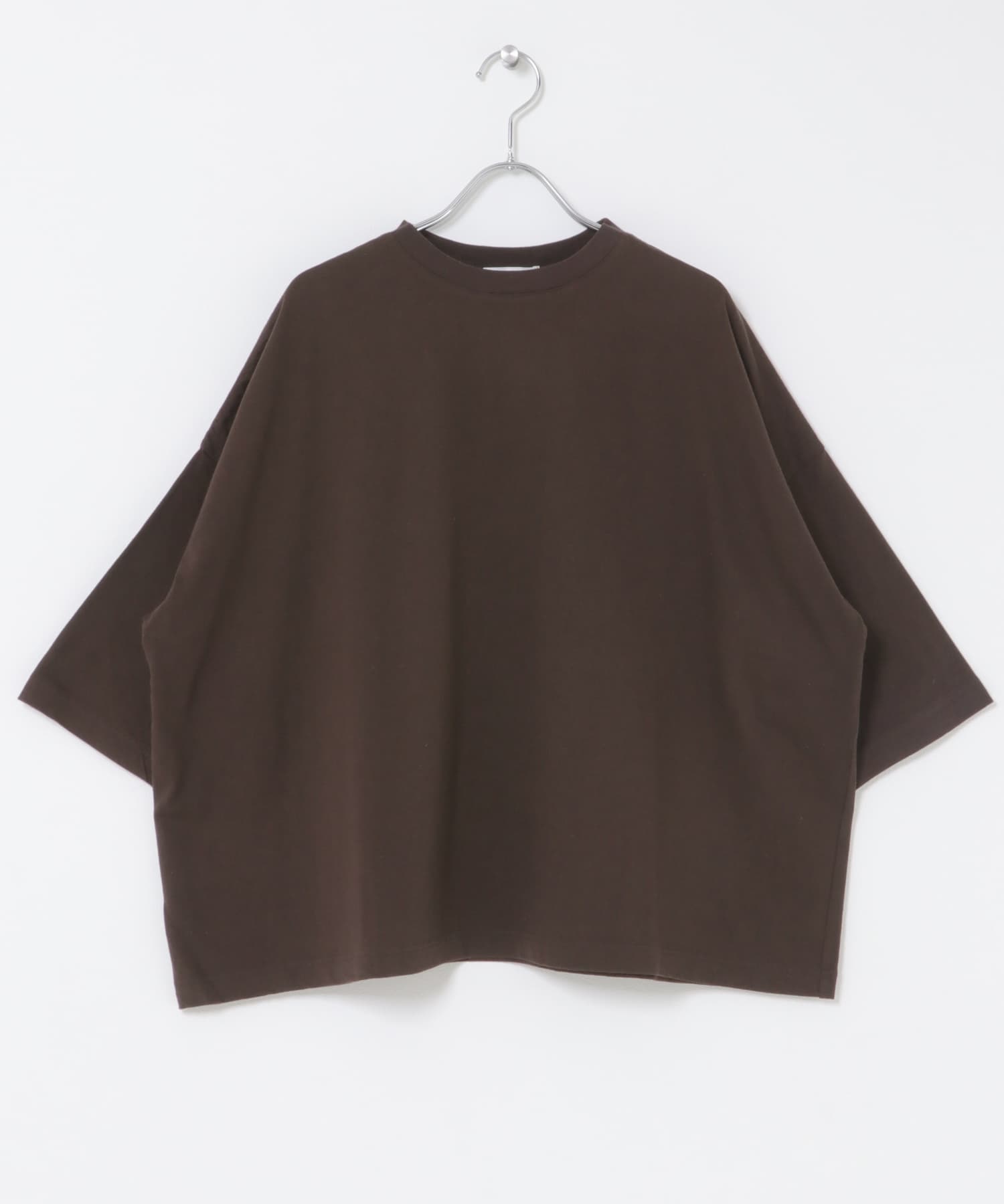ワイド6分袖プルオーバー BROWN Free