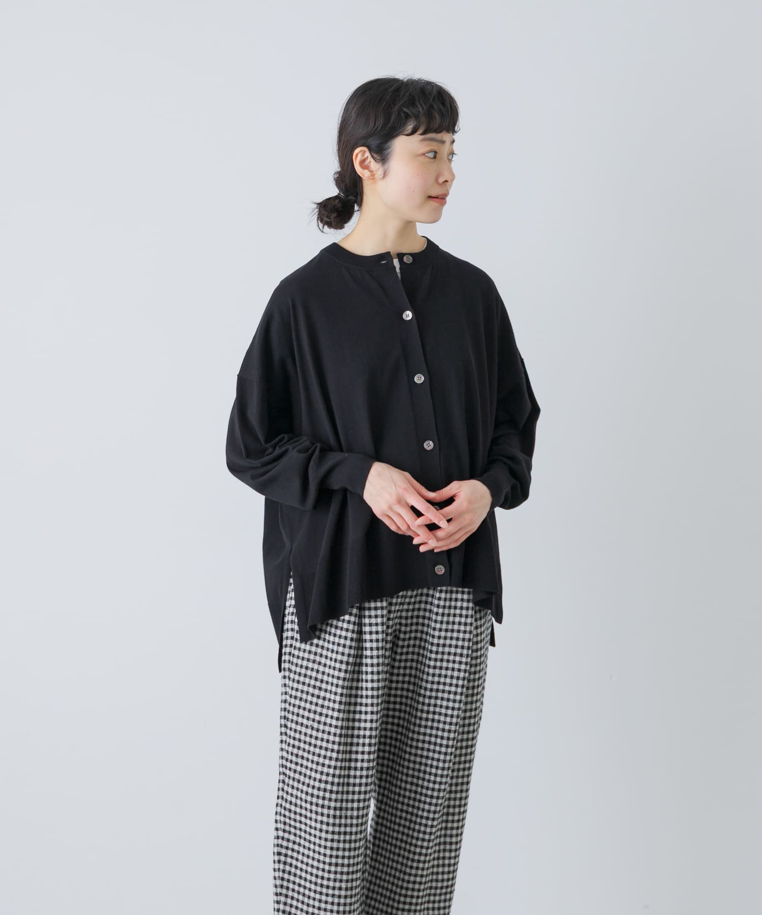 ハイツイストコットンワイドカーディガン