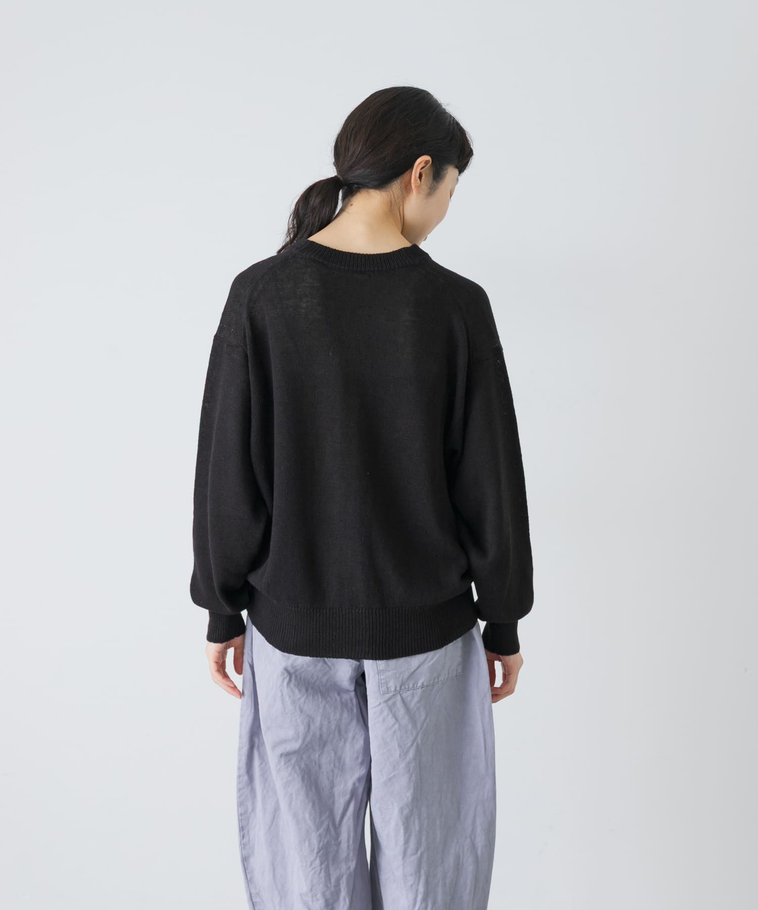 リネンコットンVネックカーディガン(Free BLACK): トップス｜URBAN
