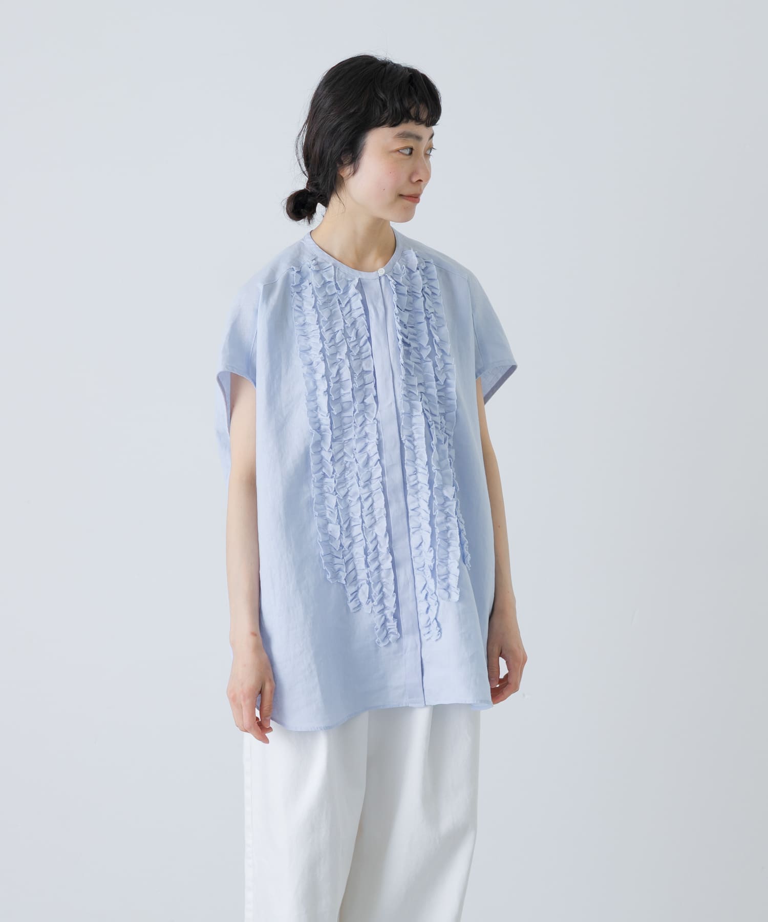 リネンフリルフレンチシャツ(Free LIGHT BLUE): トップス｜URBAN