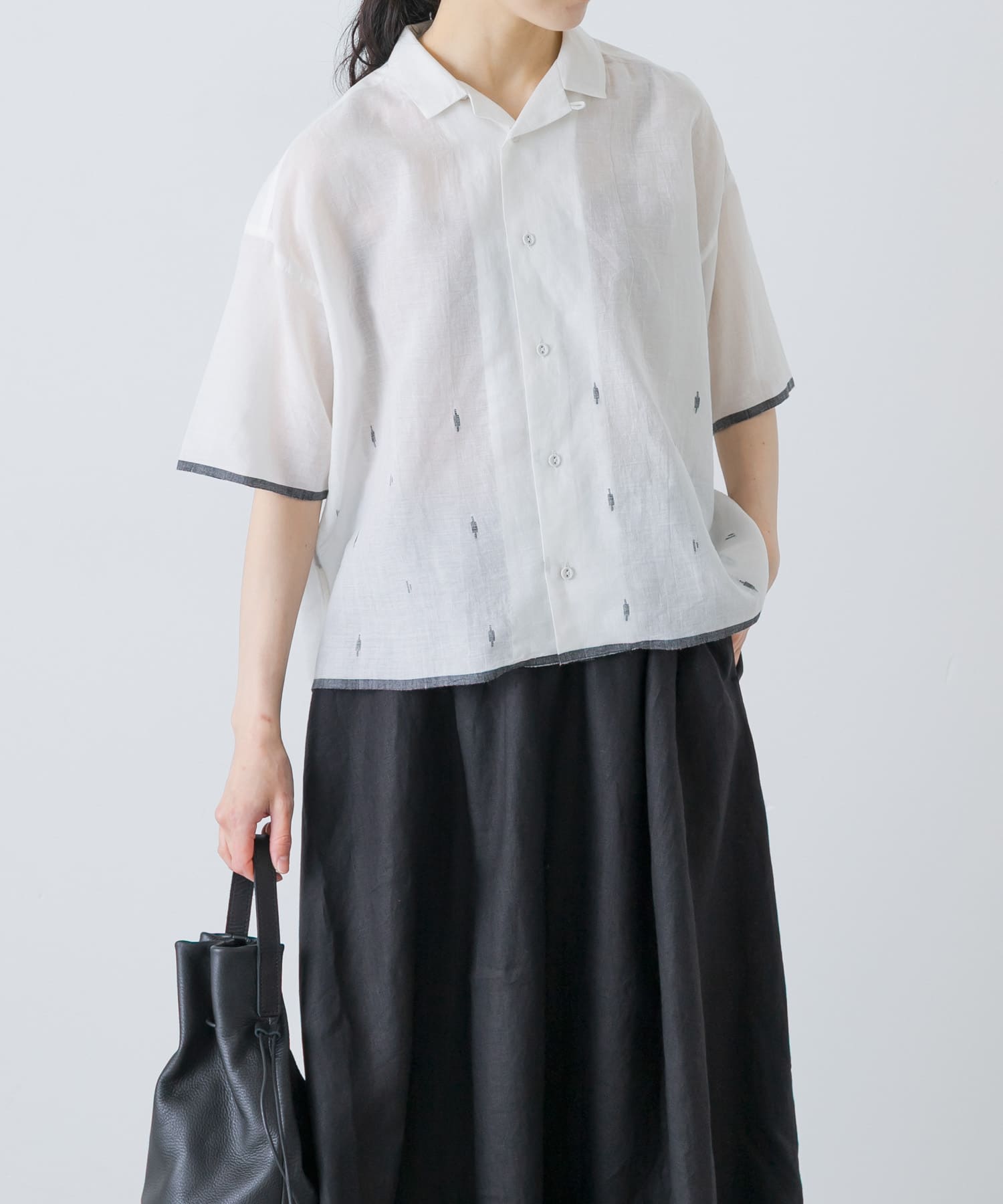 ジャムダニオープンカラーシャツ