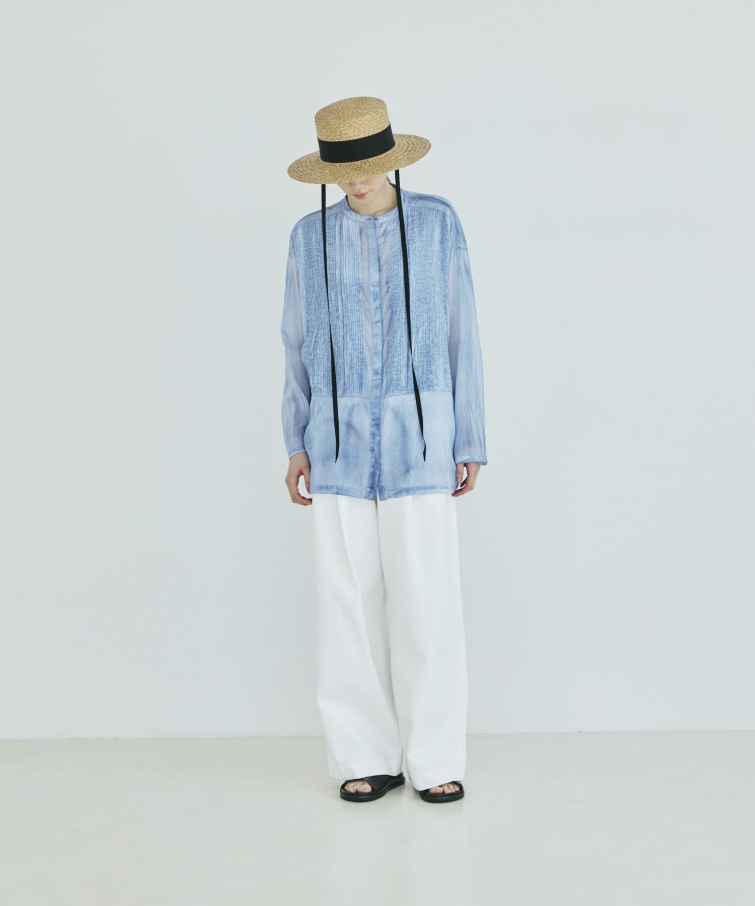 かぐれ　ピグメントダイボザムシャツ　長袖 ブラウス ブルー ピグメントダイボザムシャツ(Free L.BLUE): トップス｜URBAN RESEARCH