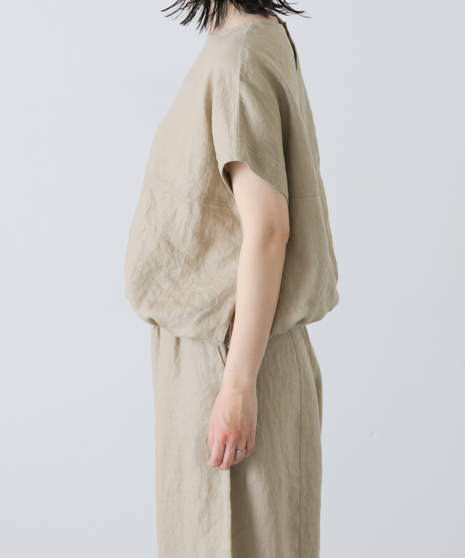 美品　かぐれ リネンサークルプルオーバー ベージュ Free リネンサークルプルオーバー(Free BEIGE): トップス｜URBAN RESEARCH