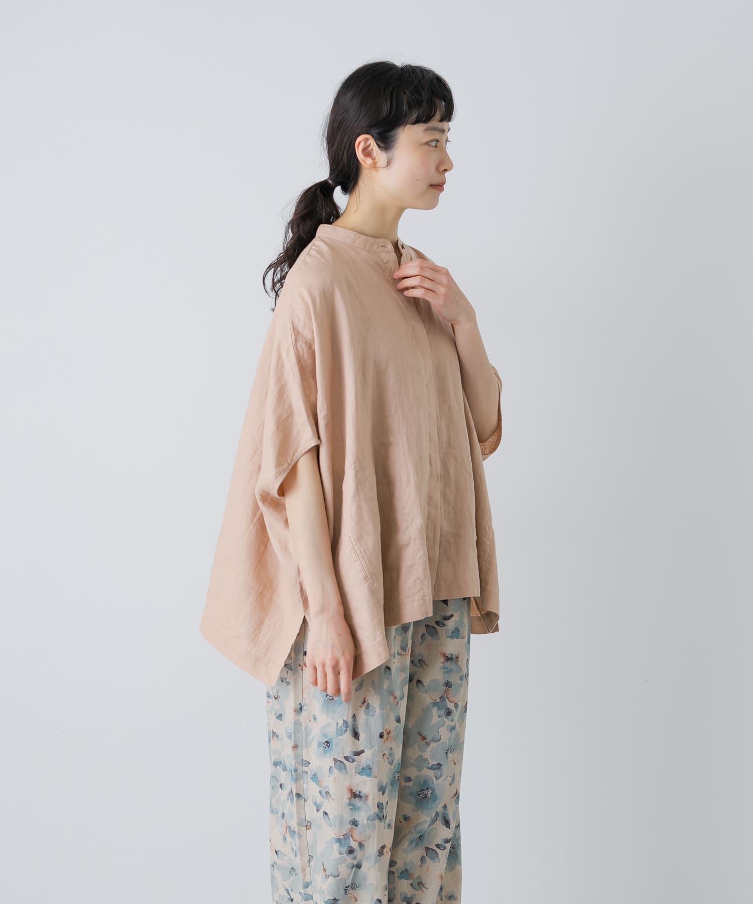 リネンスクエアケープシャツ