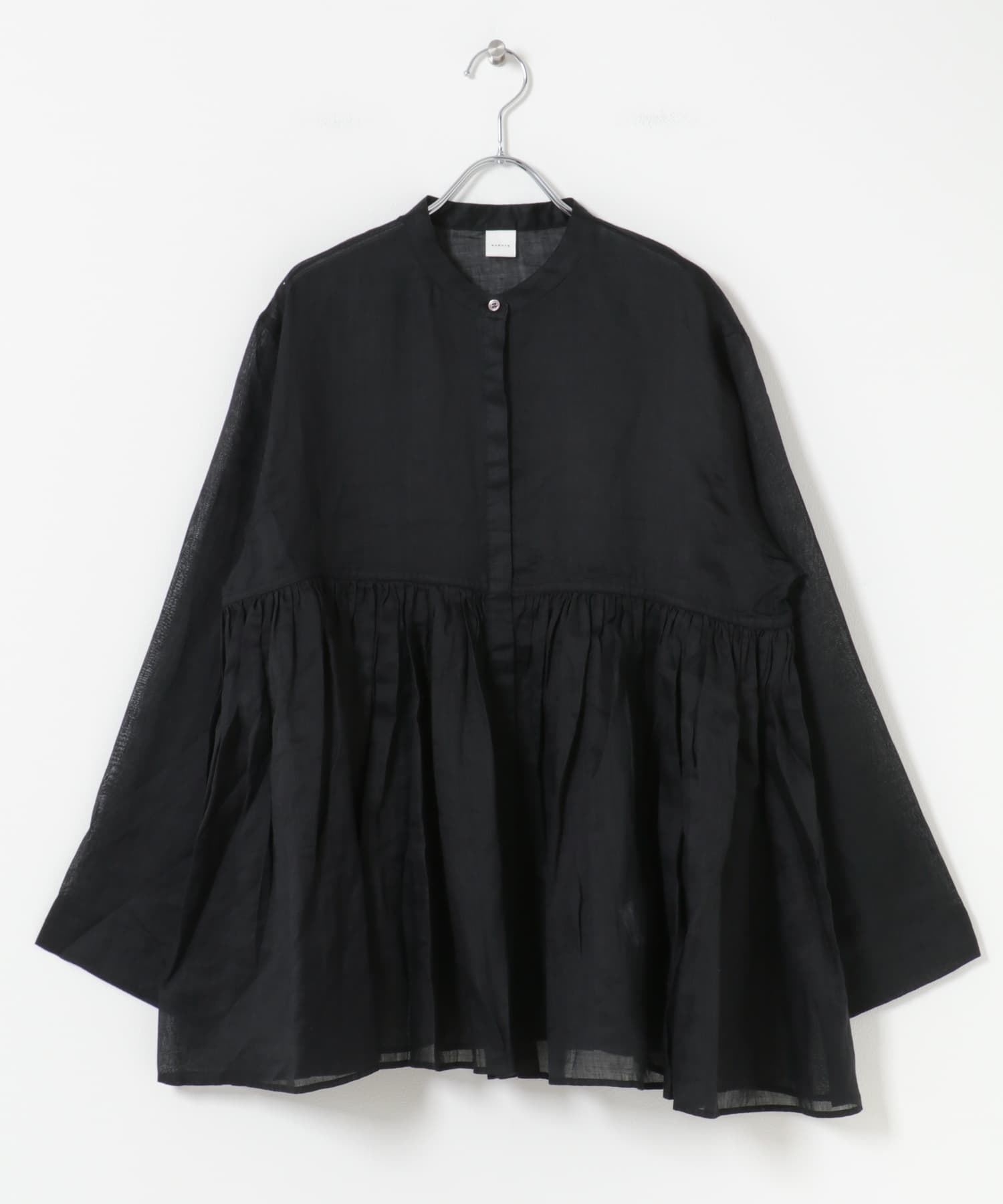 ラミーギャザーブラウス BLACK Free