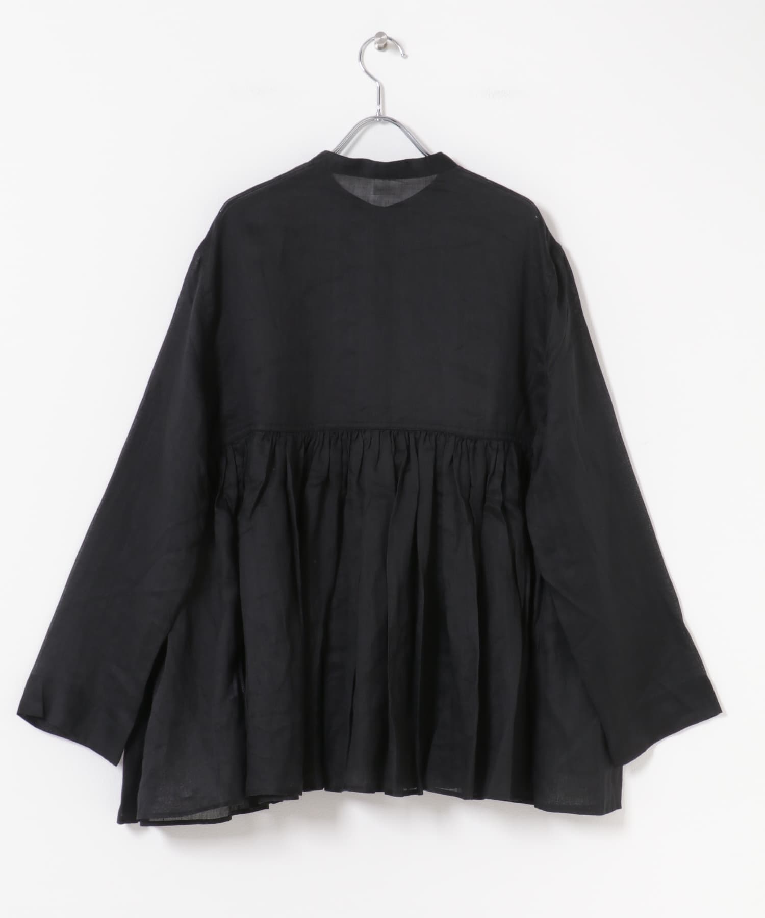 ラミーギャザーブラウス BLACK Free