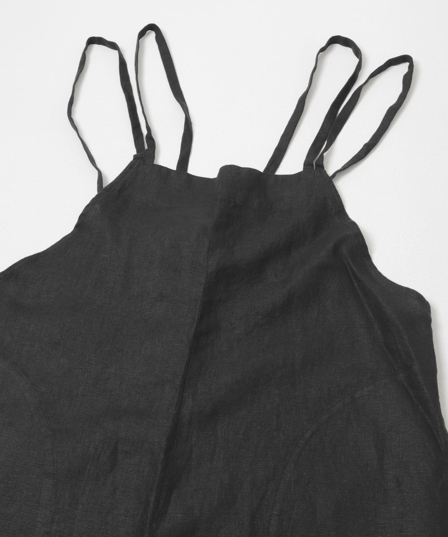 リネンサロペット BLACK Free