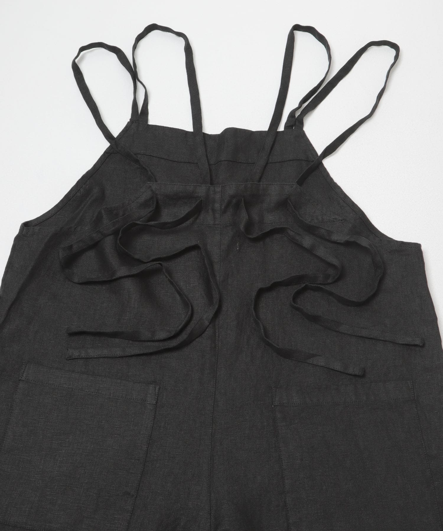 リネンサロペット BLACK Free
