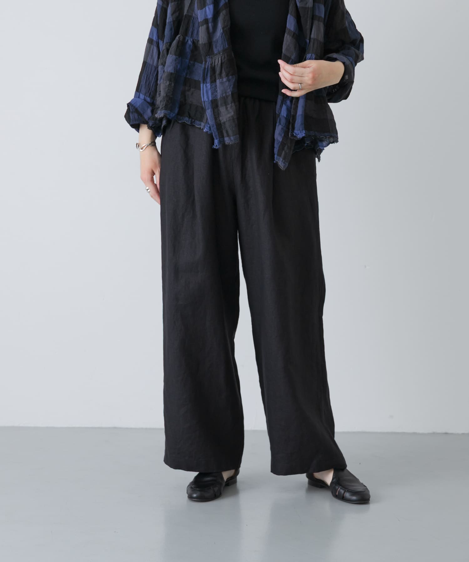 リネンストレートイージーパンツ