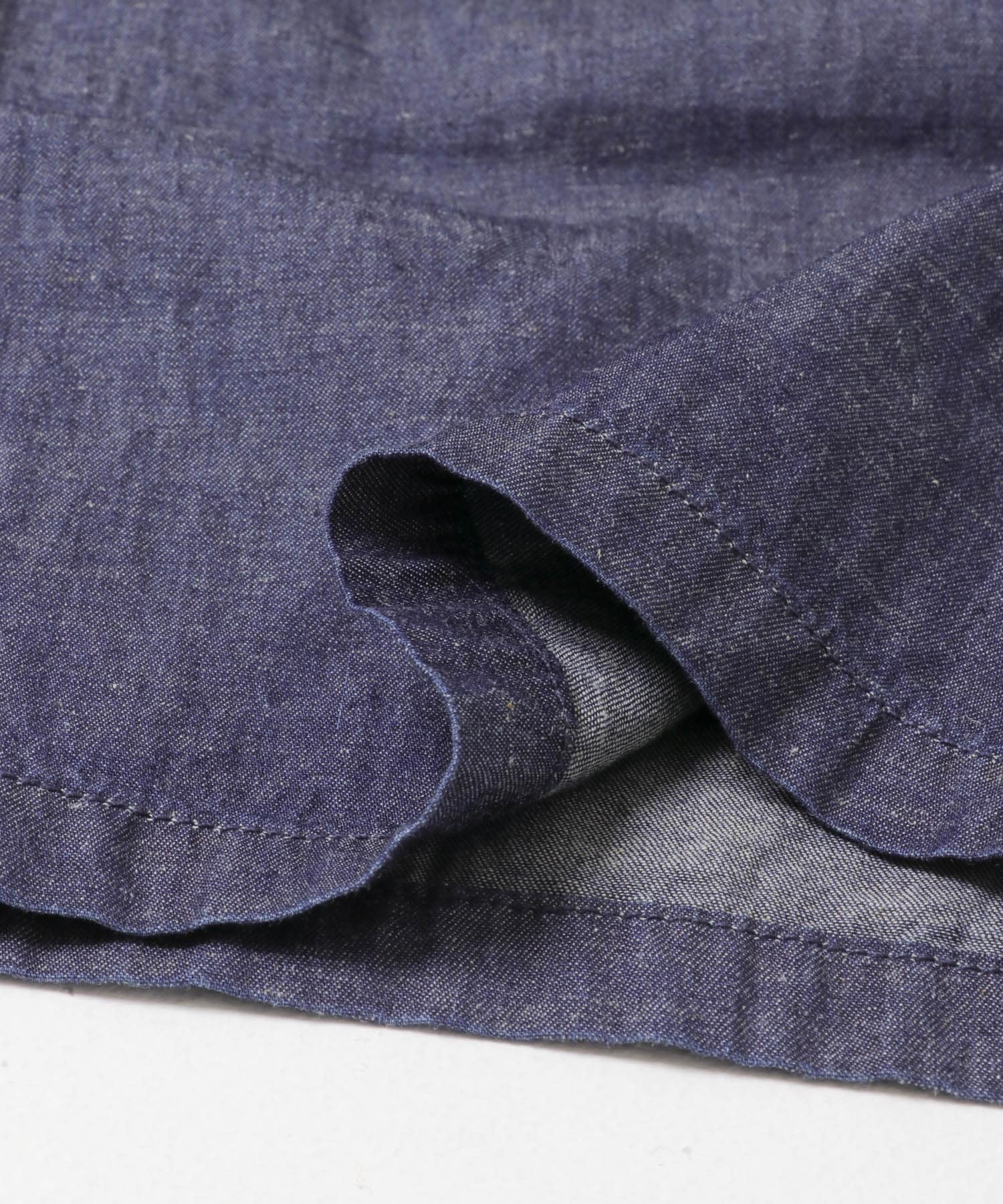 綿麻デニムハーフスリーブオールインワン INDIGO Free