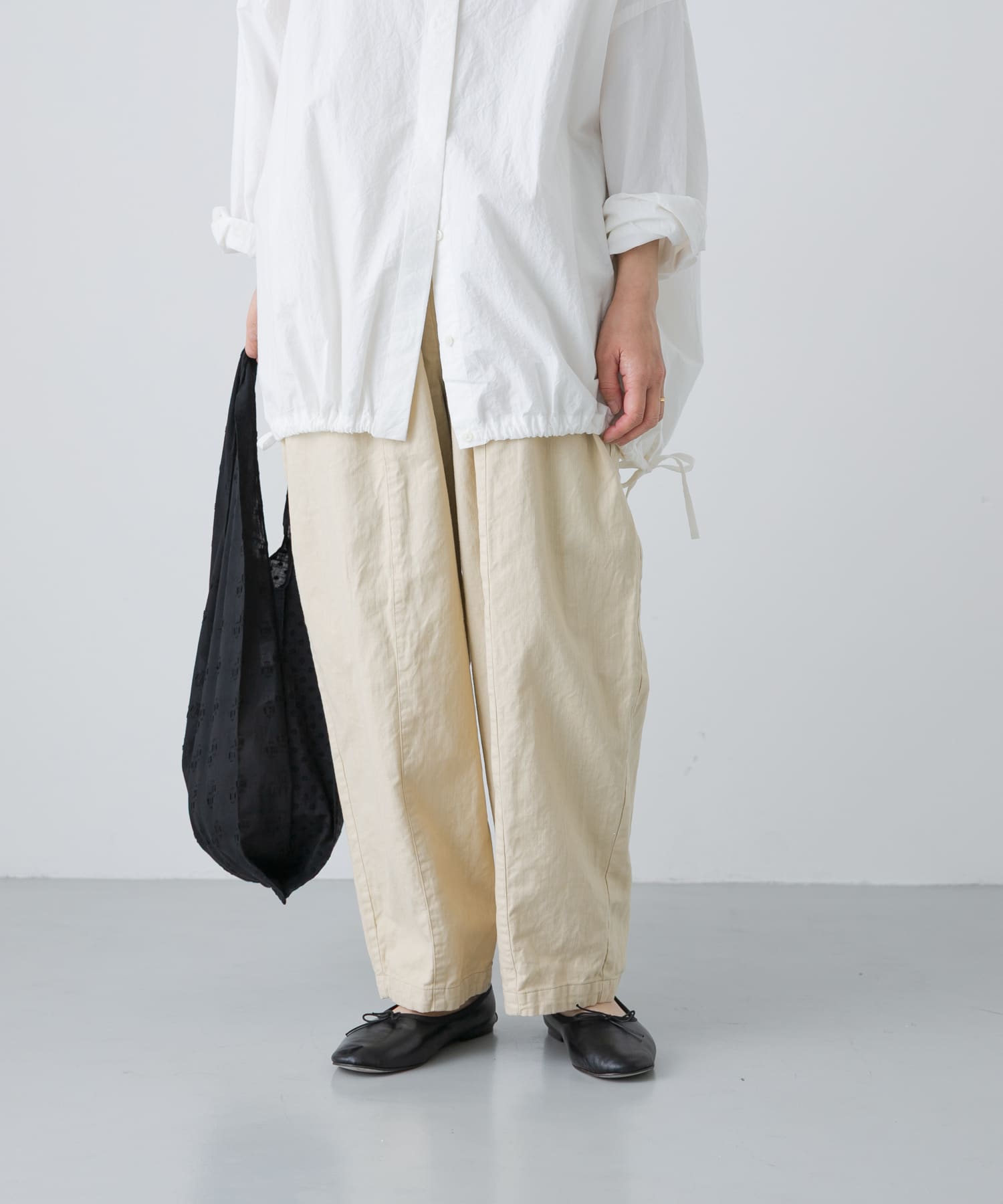 コットンリネンボリュームパンツ
