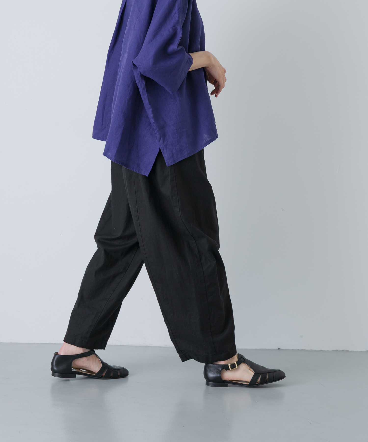 コットンリネンボリュームパンツ