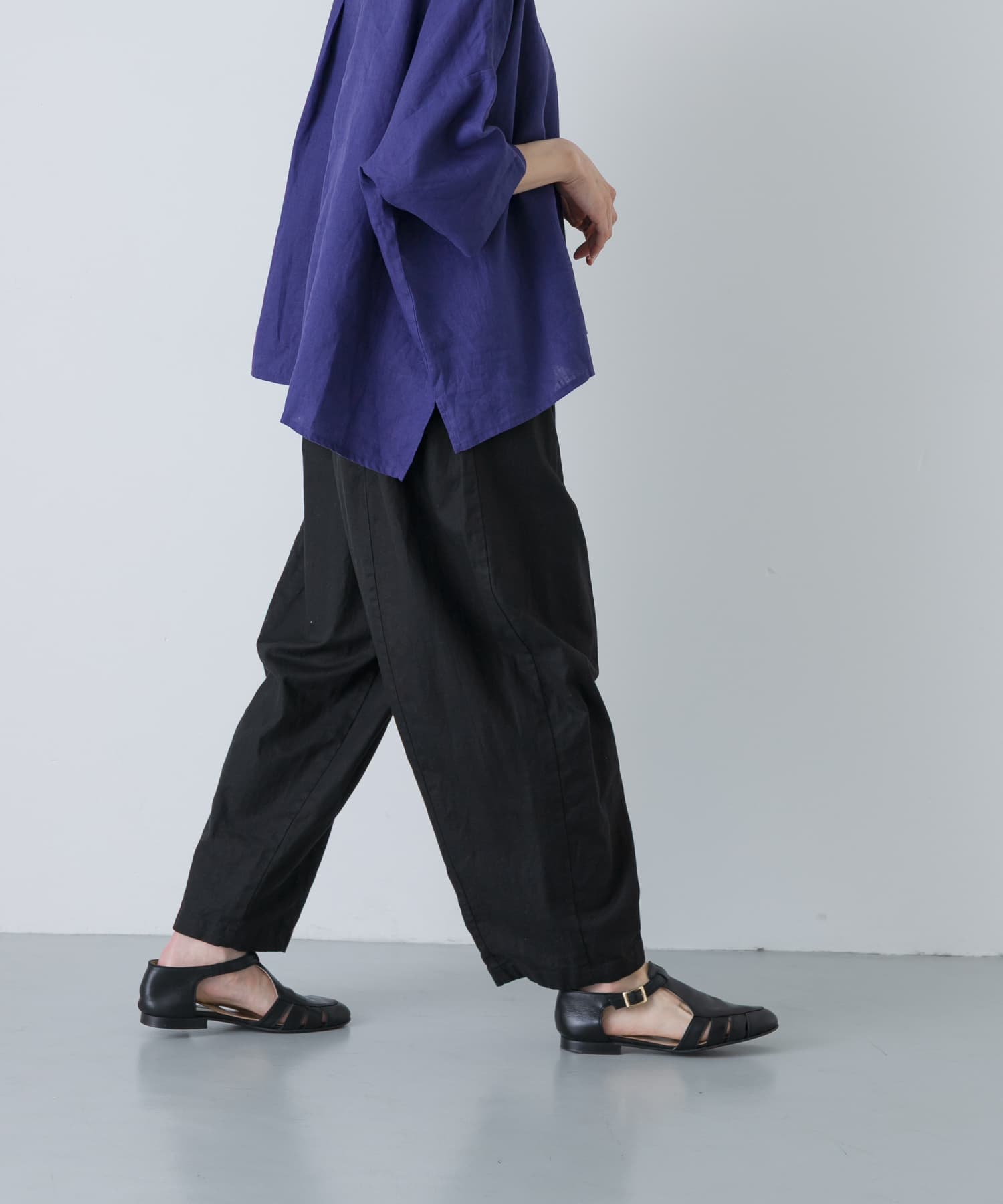 コットンリネンボリュームパンツ