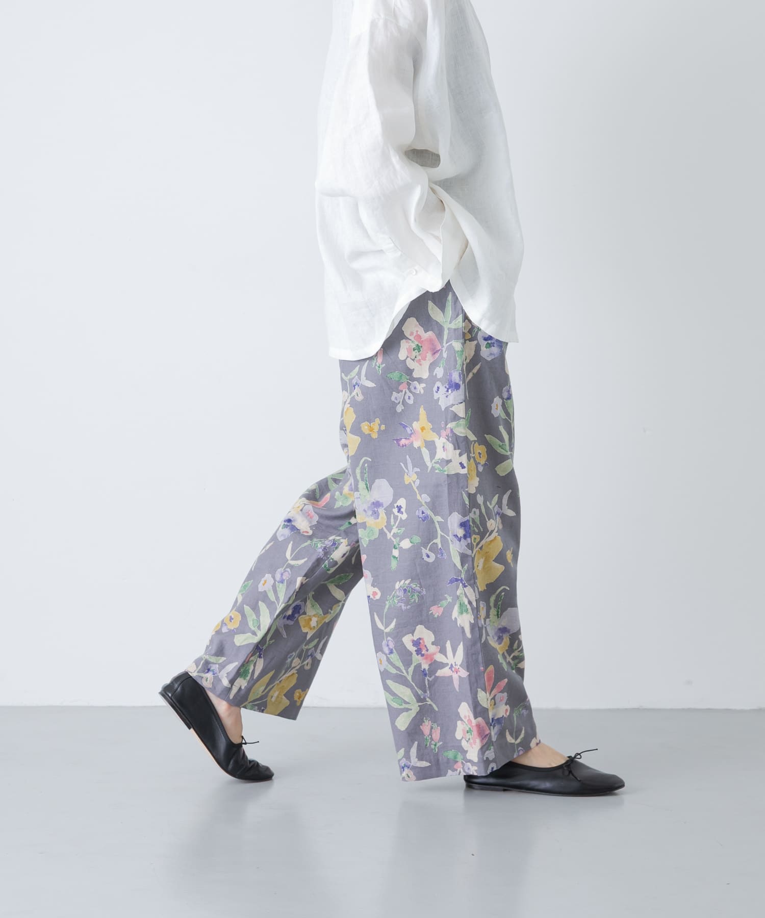 コットンリネンプリントイージーパンツ