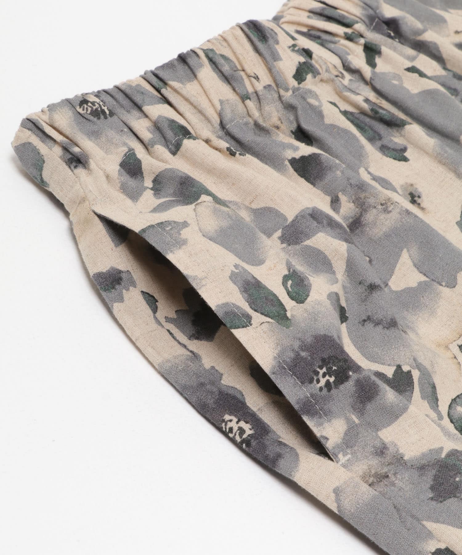 コットンリネンプリントイージーパンツ GRAY×NAT Free