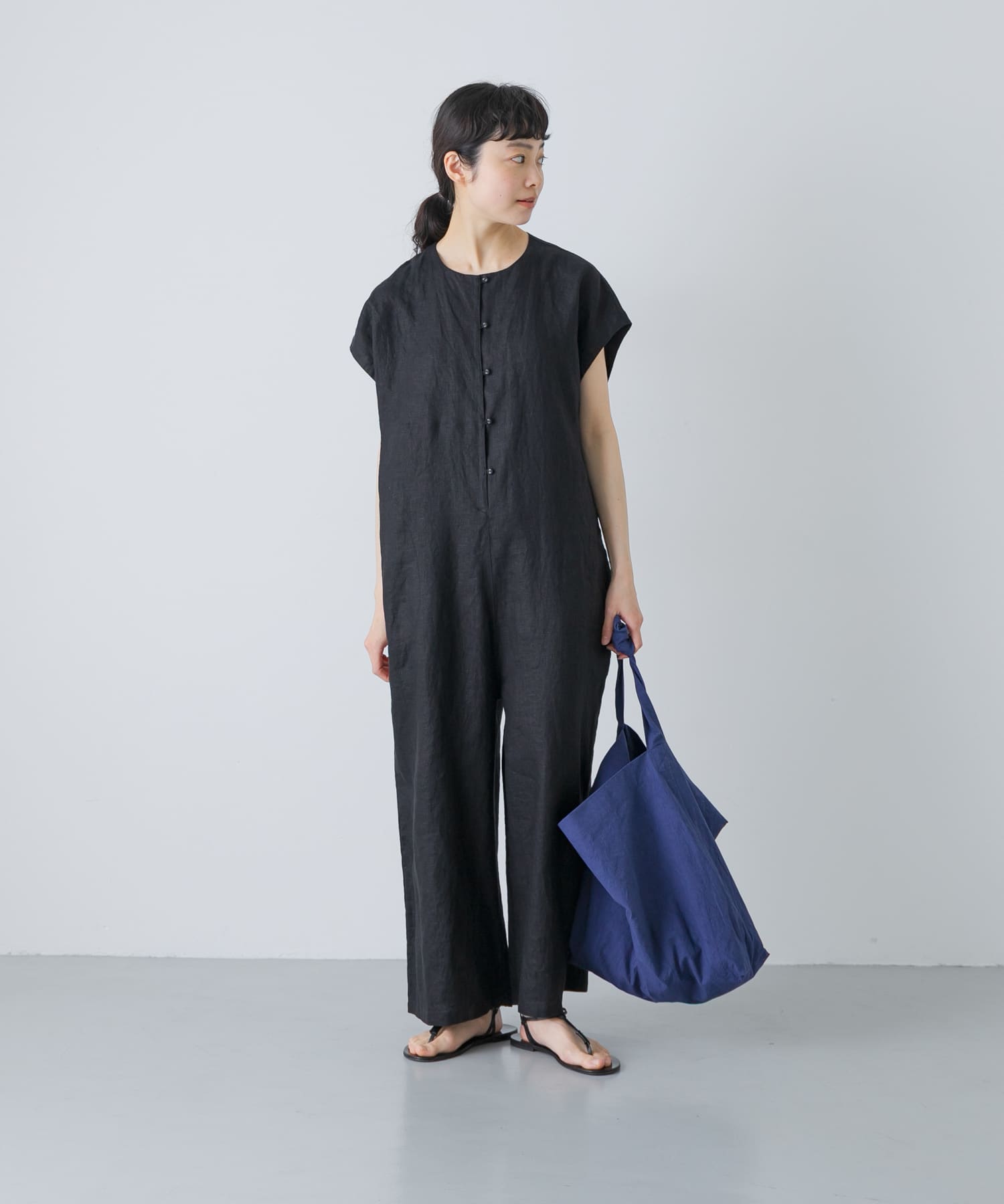 『2サイズ展開』リネンオールインワン