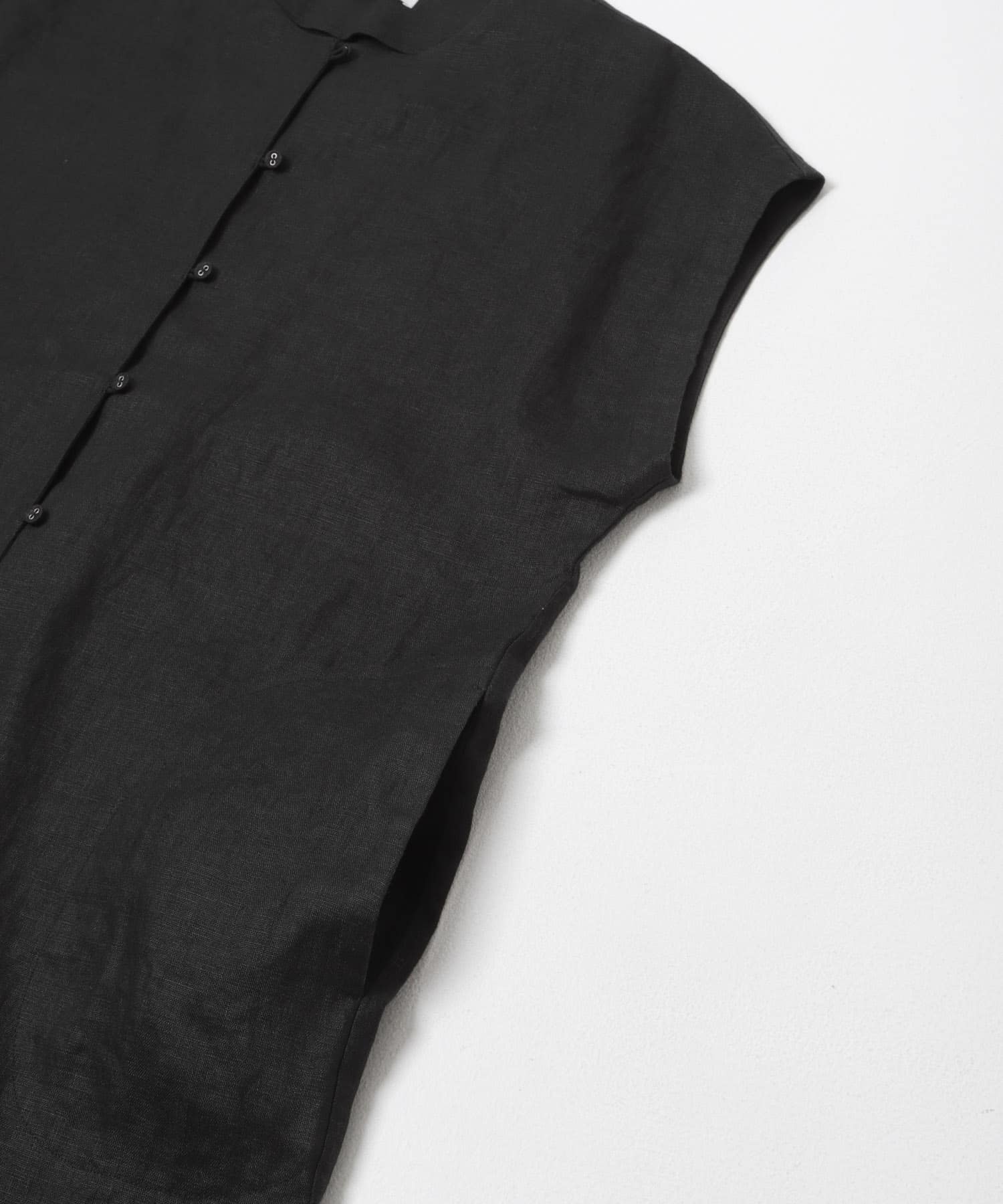 『2サイズ展開』リネンオールインワン BLACK 0