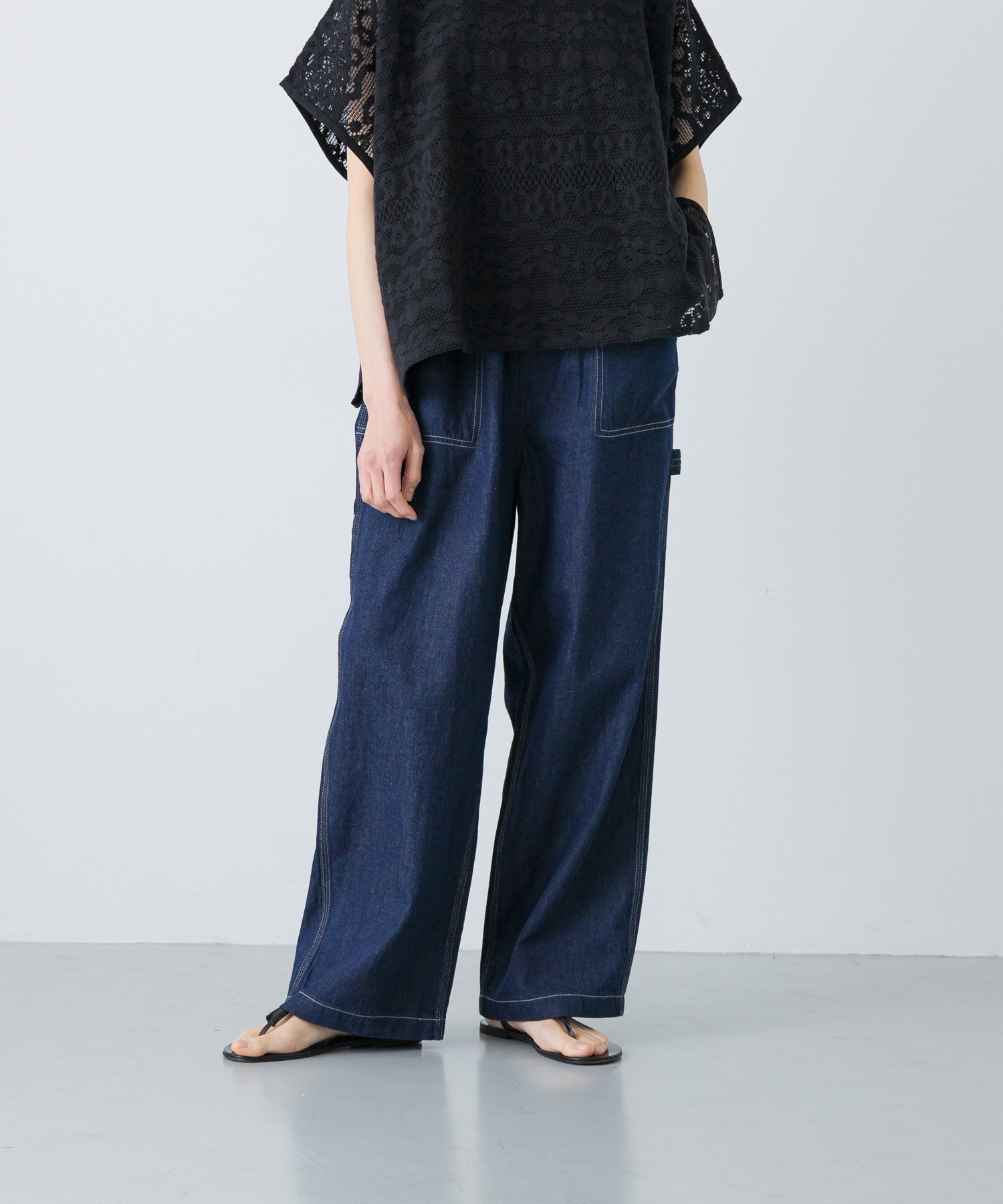コットンリネンデニムペインターパンツ