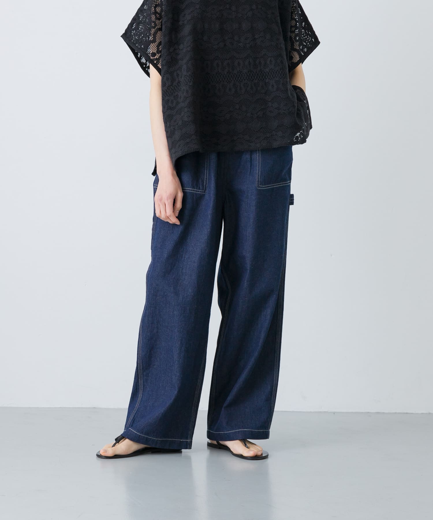 コットンリネンデニムペインターパンツ