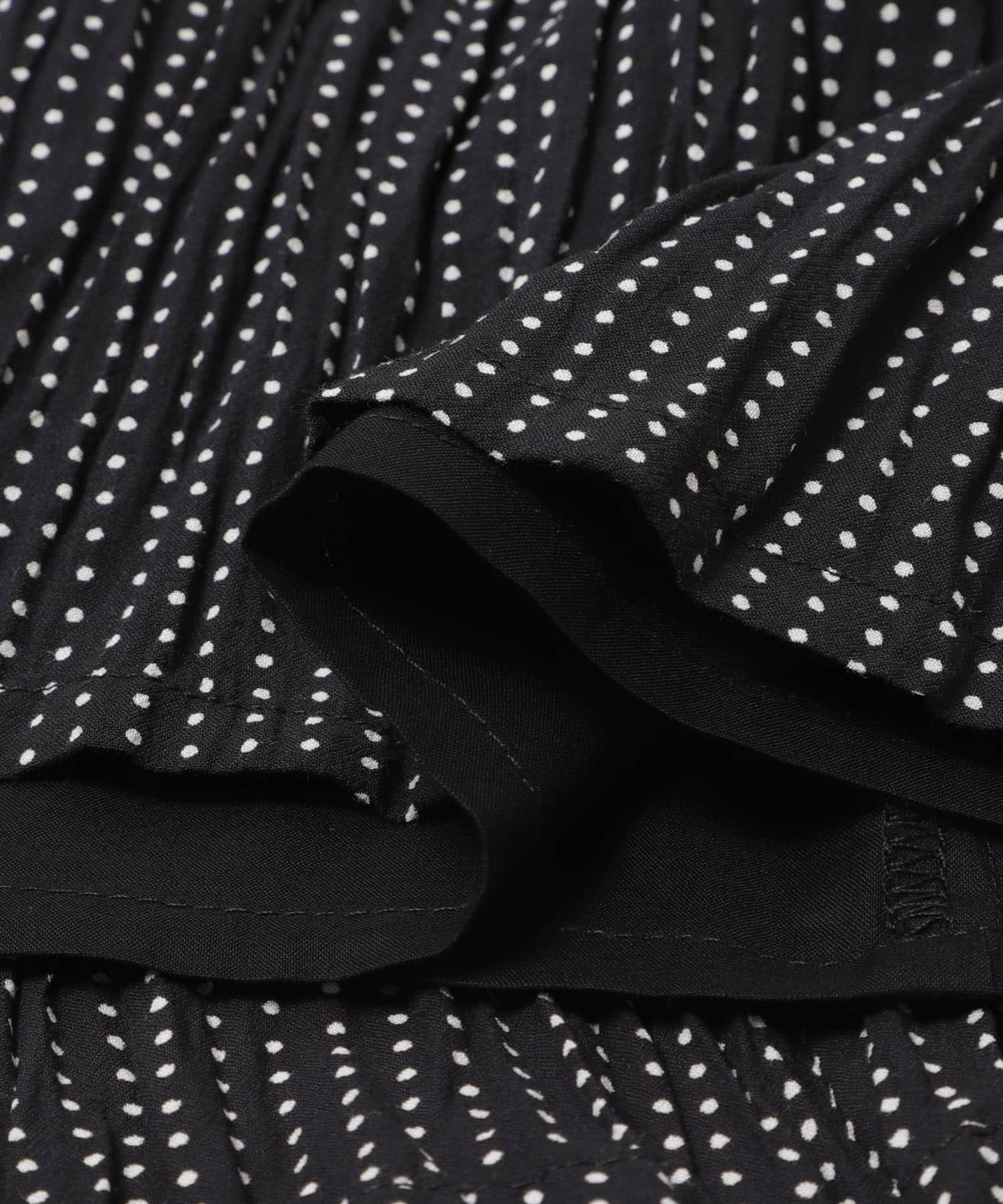 コットンドットプリントギャザースカート BLACK Free