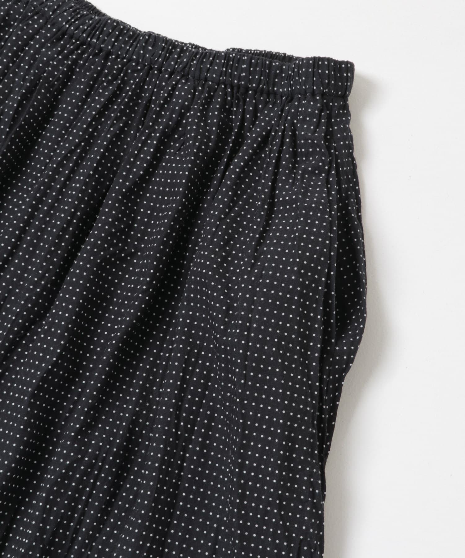 コットンドットプリントギャザースカート BLACK Free