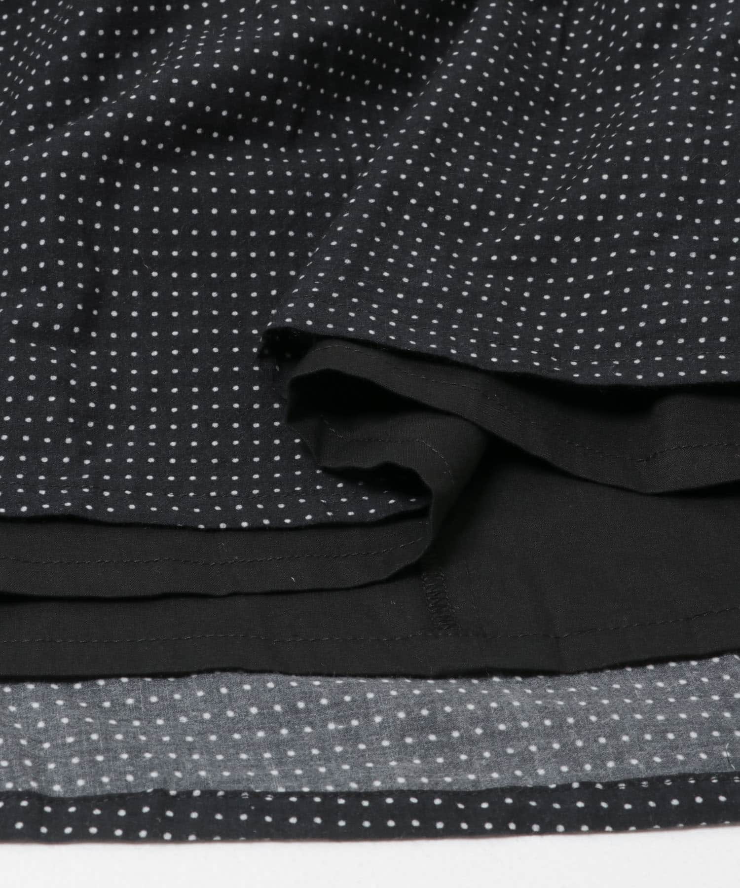 コットンドットプリントギャザースカート BLACK Free