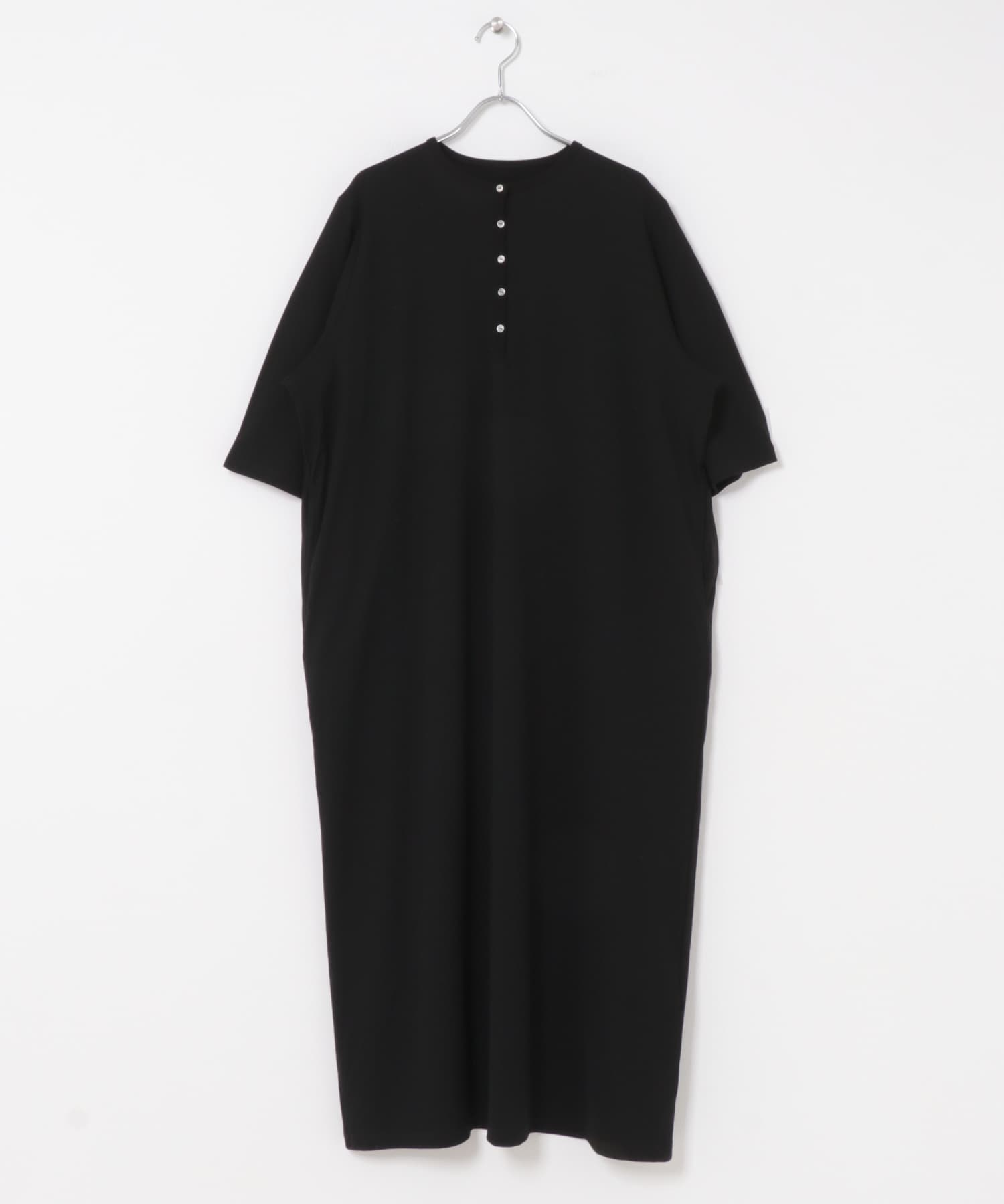 『2サイズ展開』ヘンリーカットワンピース BLACK 0