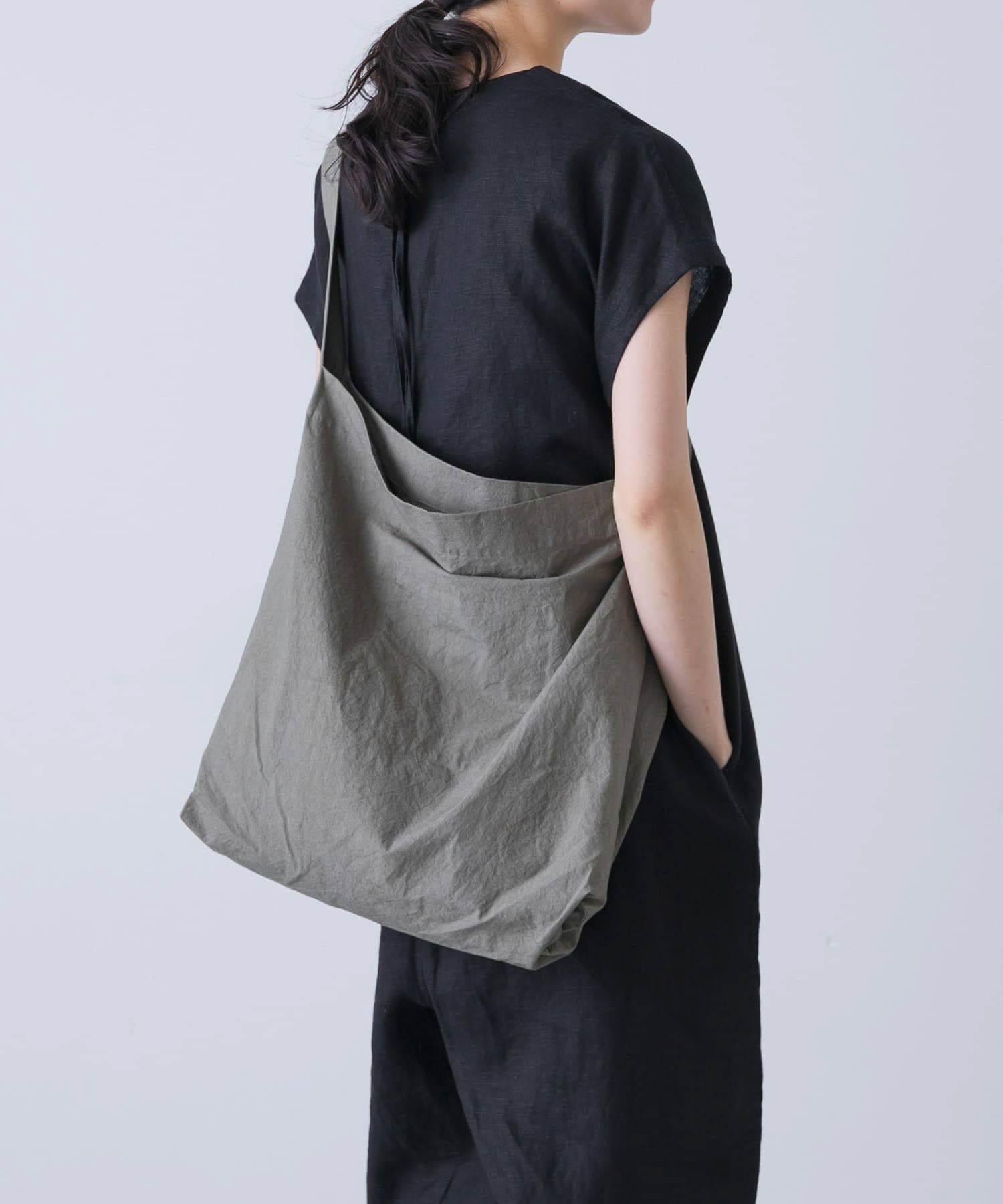 コットンショルダーバッグ GRAY Free
