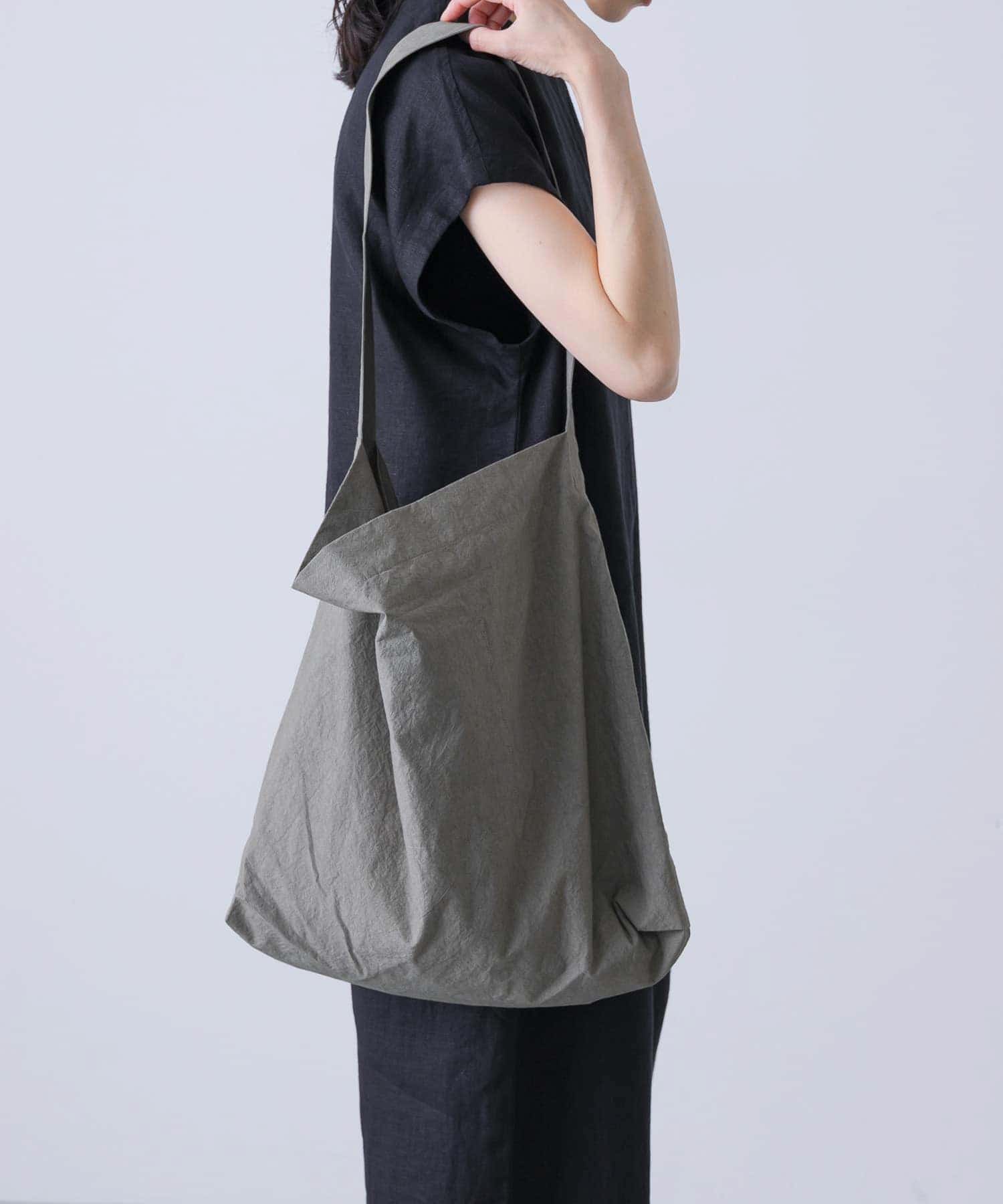 コットンショルダーバッグ GRAY Free