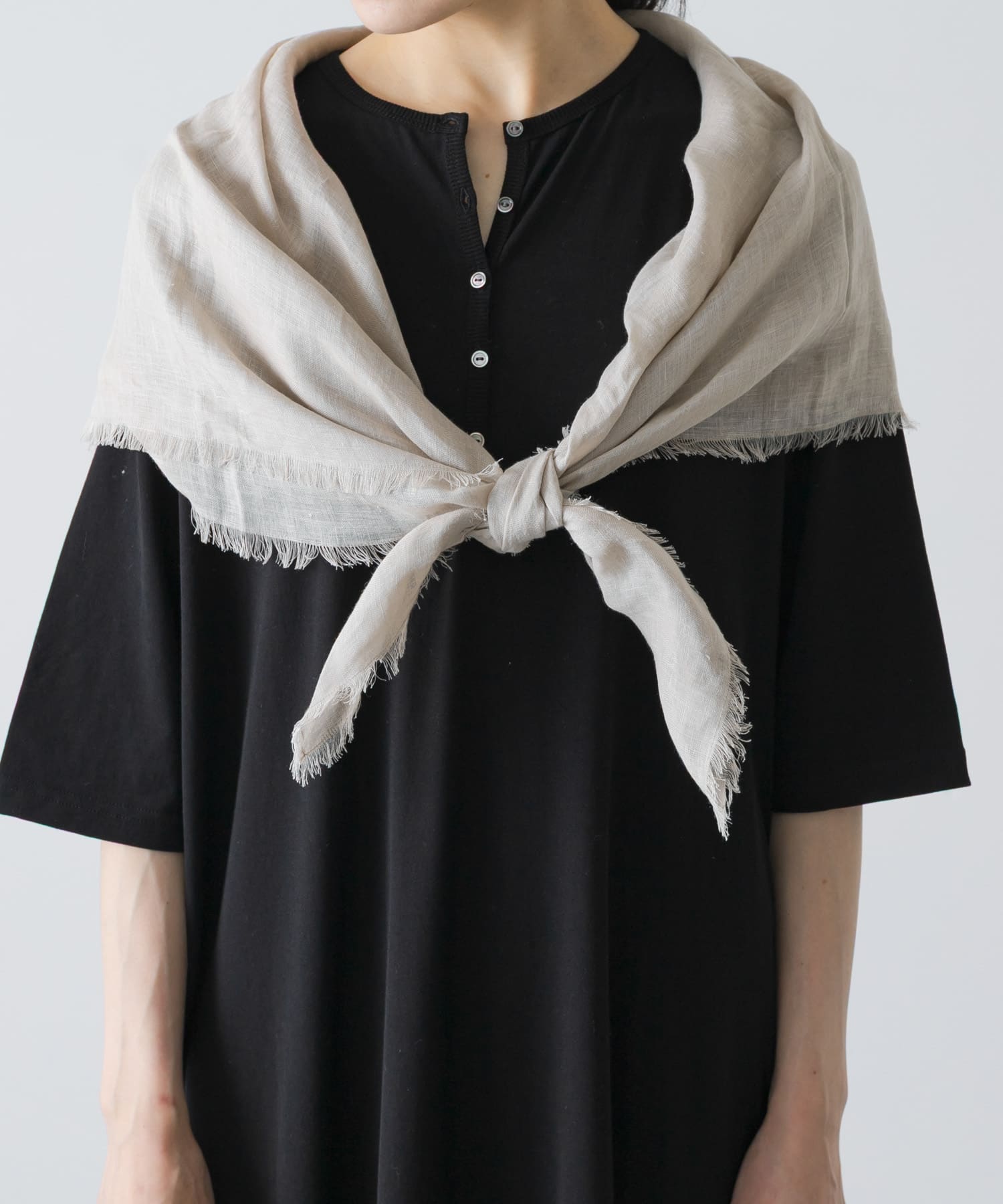 リネンスクエアストール NATURAL Free