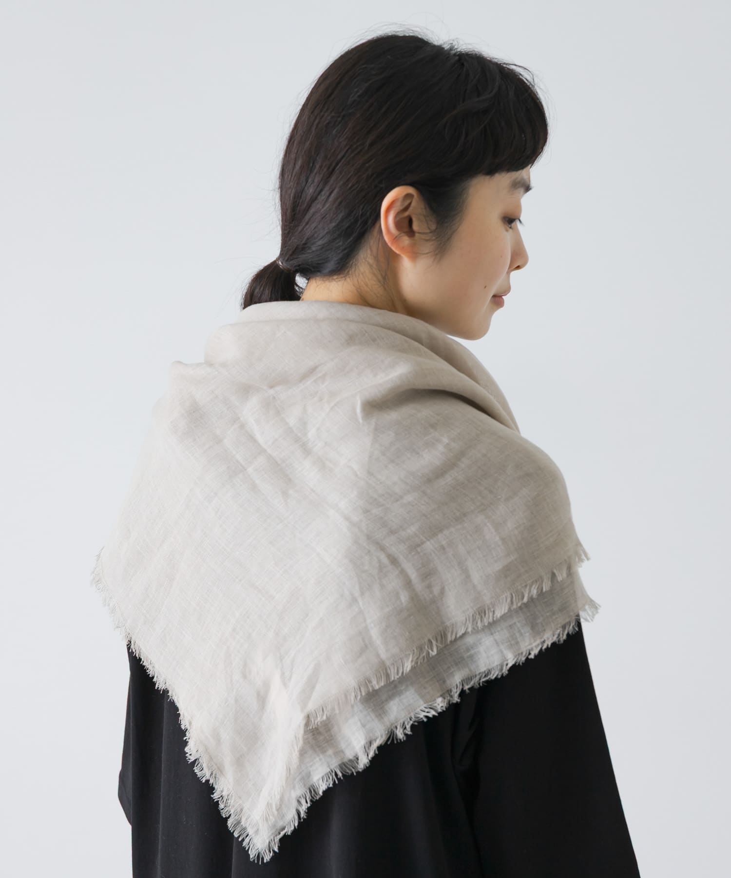 リネンスクエアストール NATURAL Free