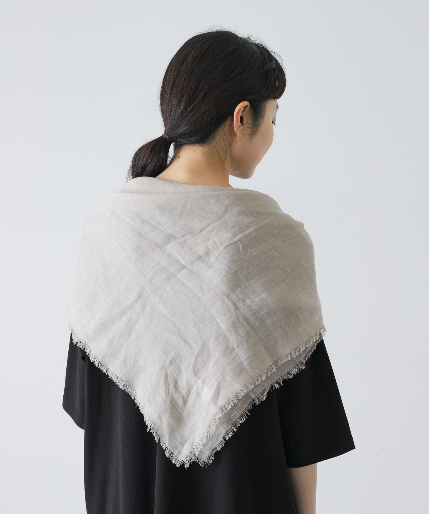 リネンスクエアストール NATURAL Free