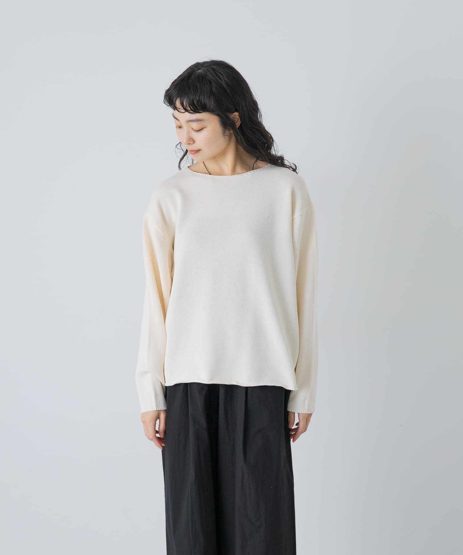 ドライコットンボートネックニット(Free IVORY): トップス｜URBAN