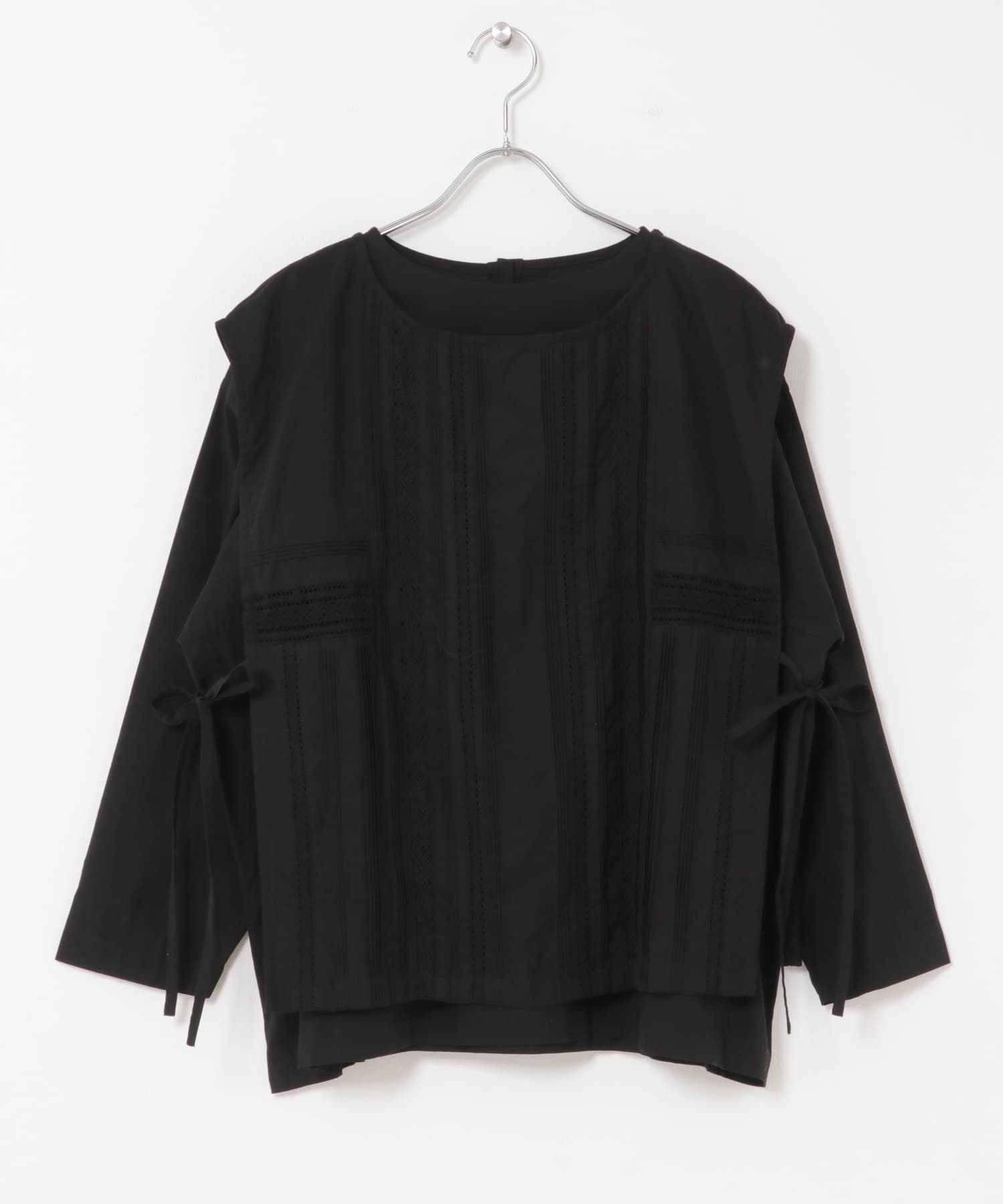 レースタックベストセットシャツ BLACK Free