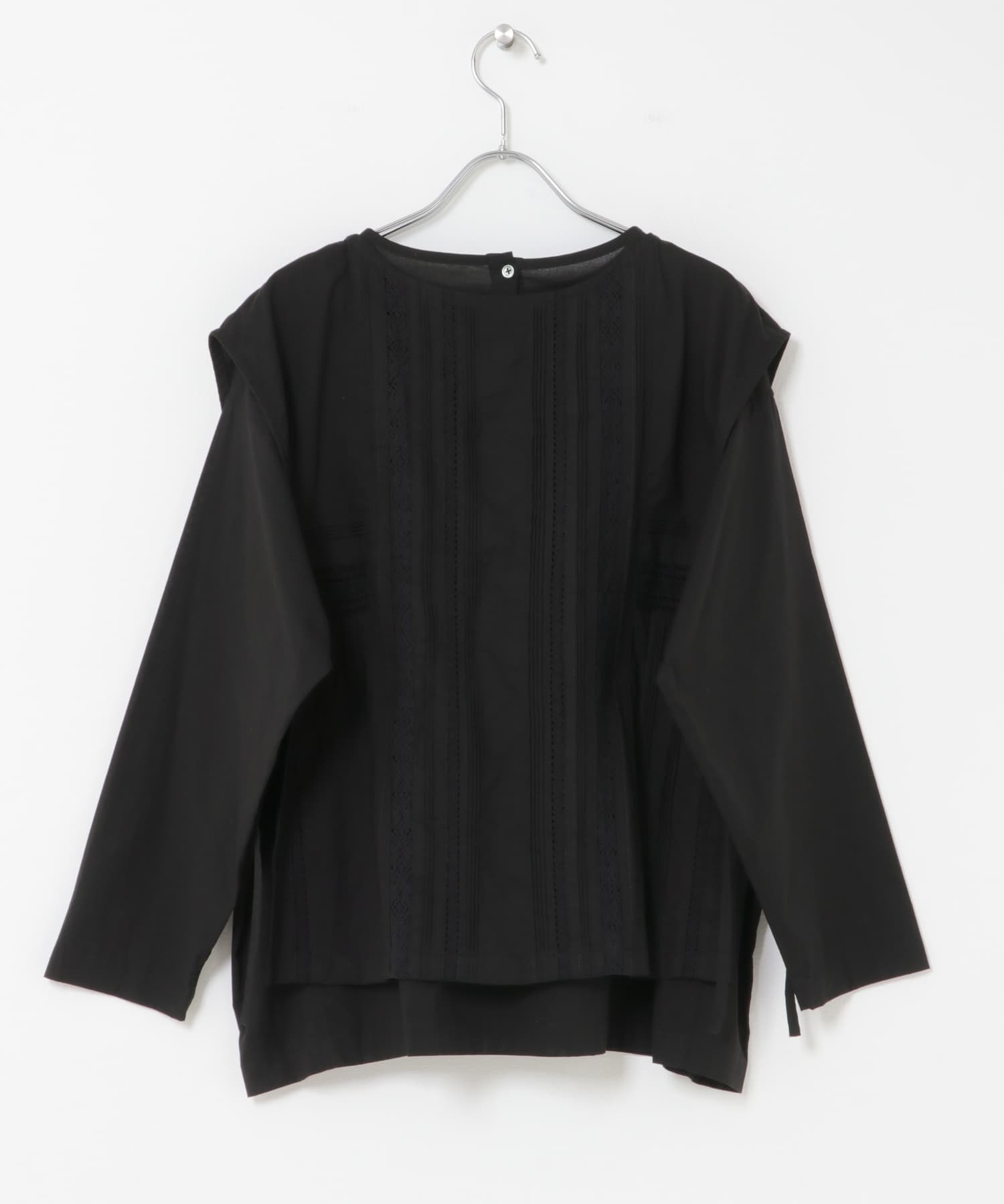 レースタックベストセットシャツ BLACK Free