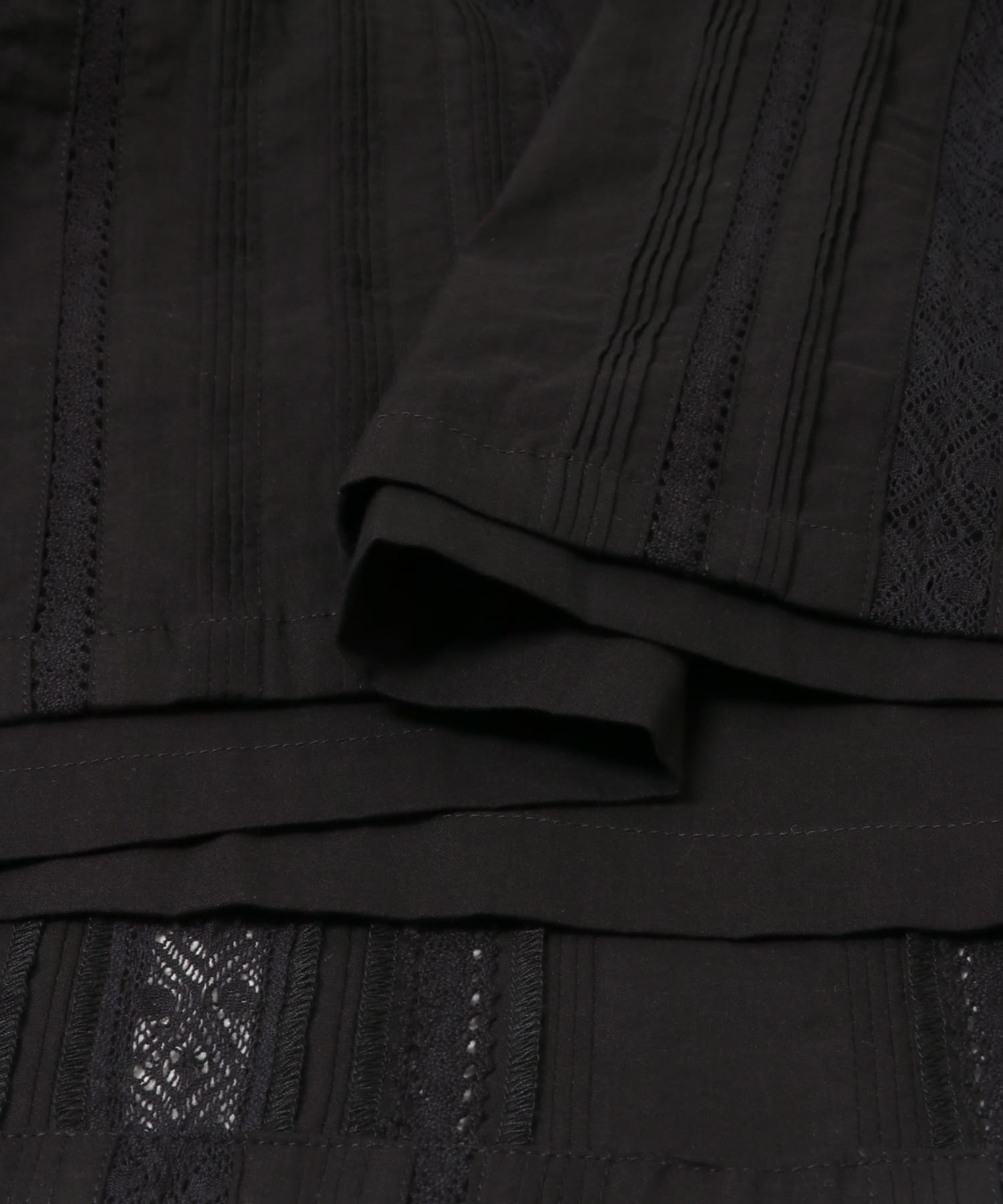 レースタックベストセットシャツ BLACK Free