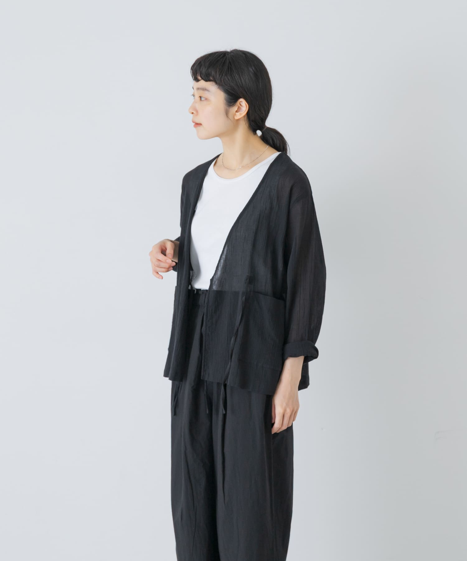 シアーカシュクールカーデシャツ