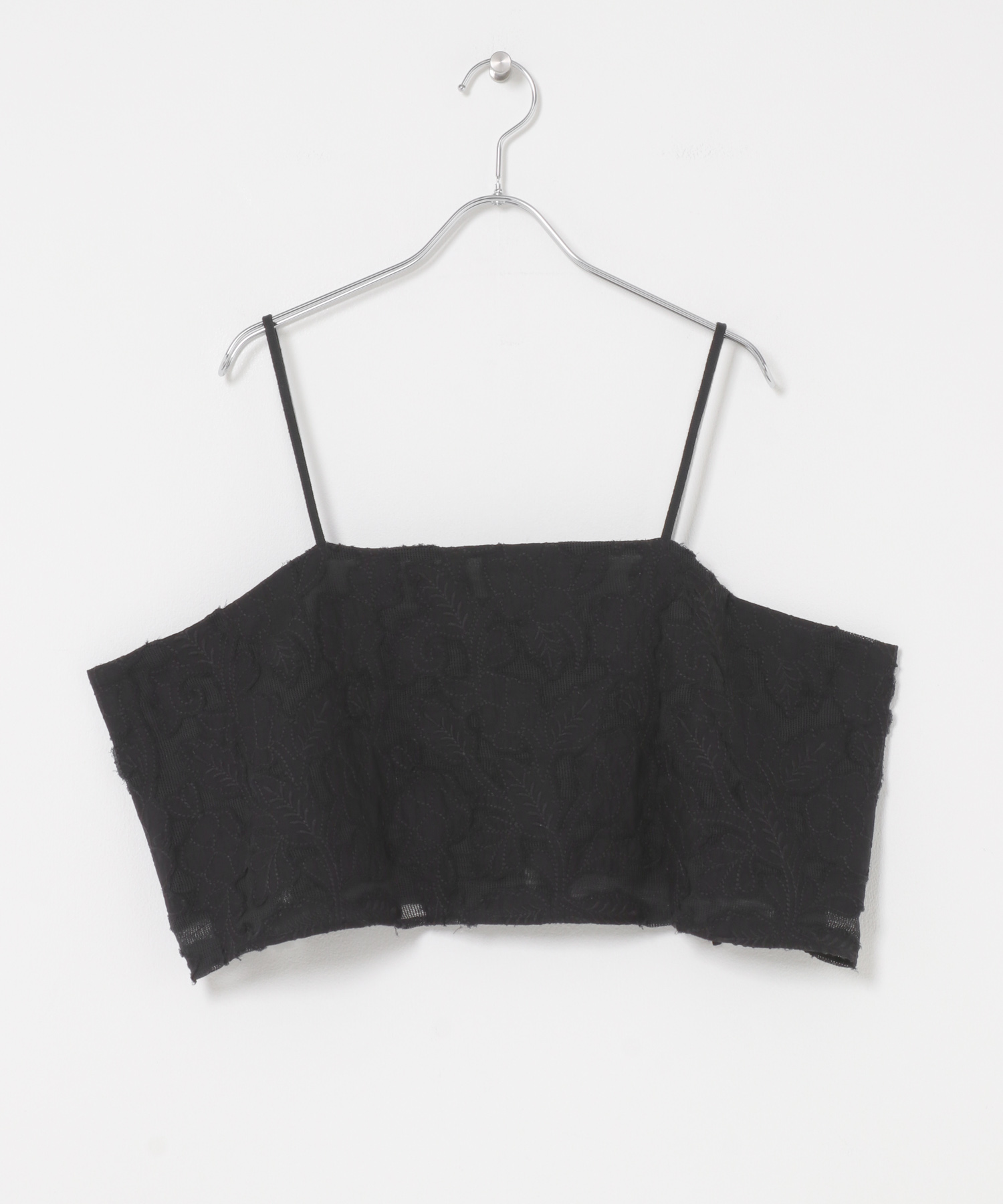 カッティング刺繍キャミソール BLACK Free