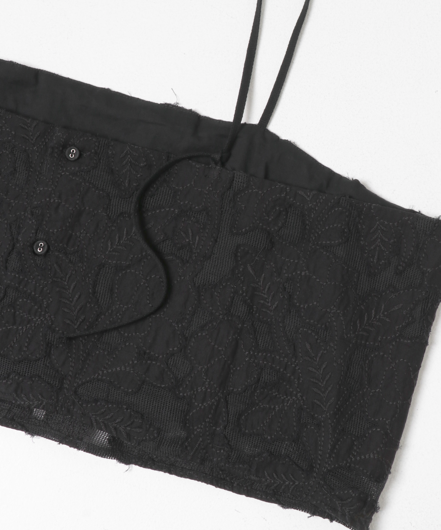 カッティング刺繍キャミソール BLACK Free
