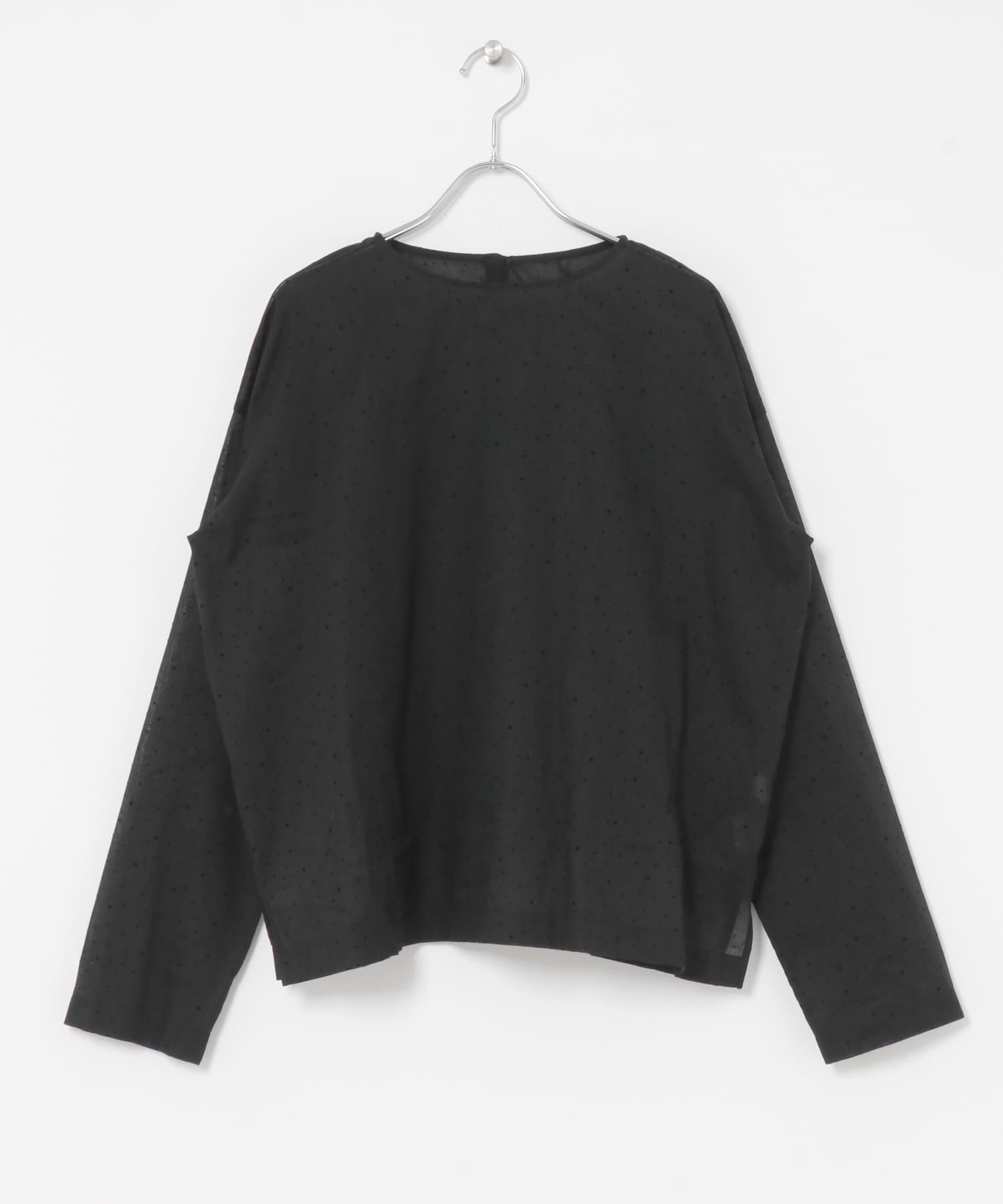 フロッキードットプルオーバー BLACK Free
