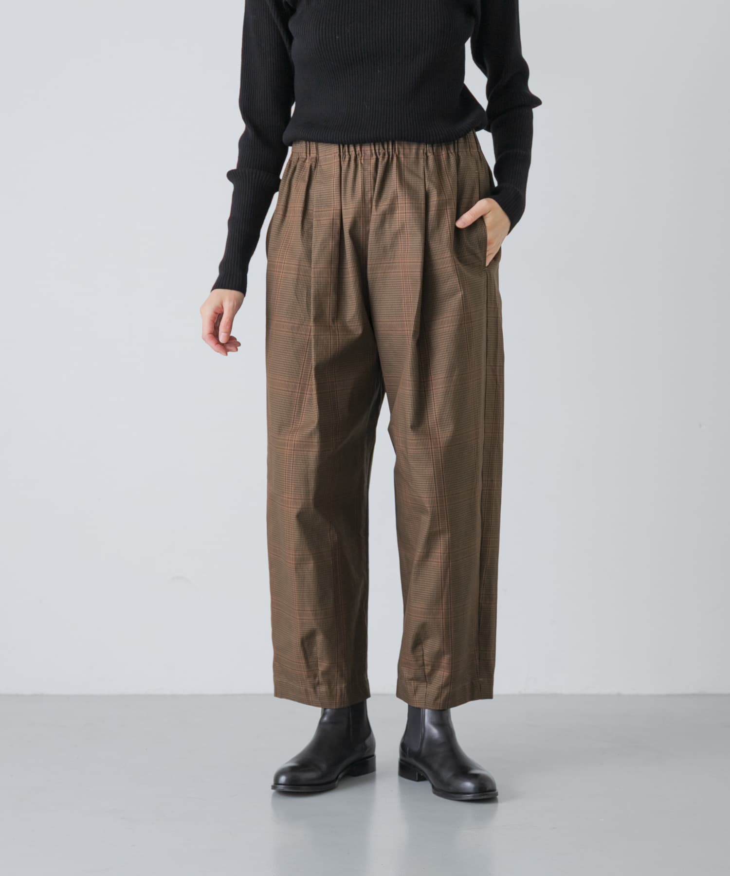 コットンチェッククロップドパンツ(Free GRAY): ボトム｜URBAN